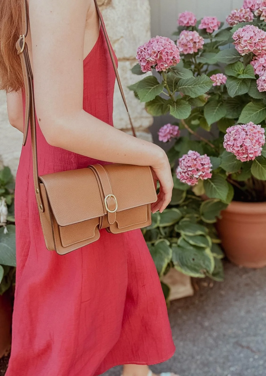 Sac en cuir marron camel
