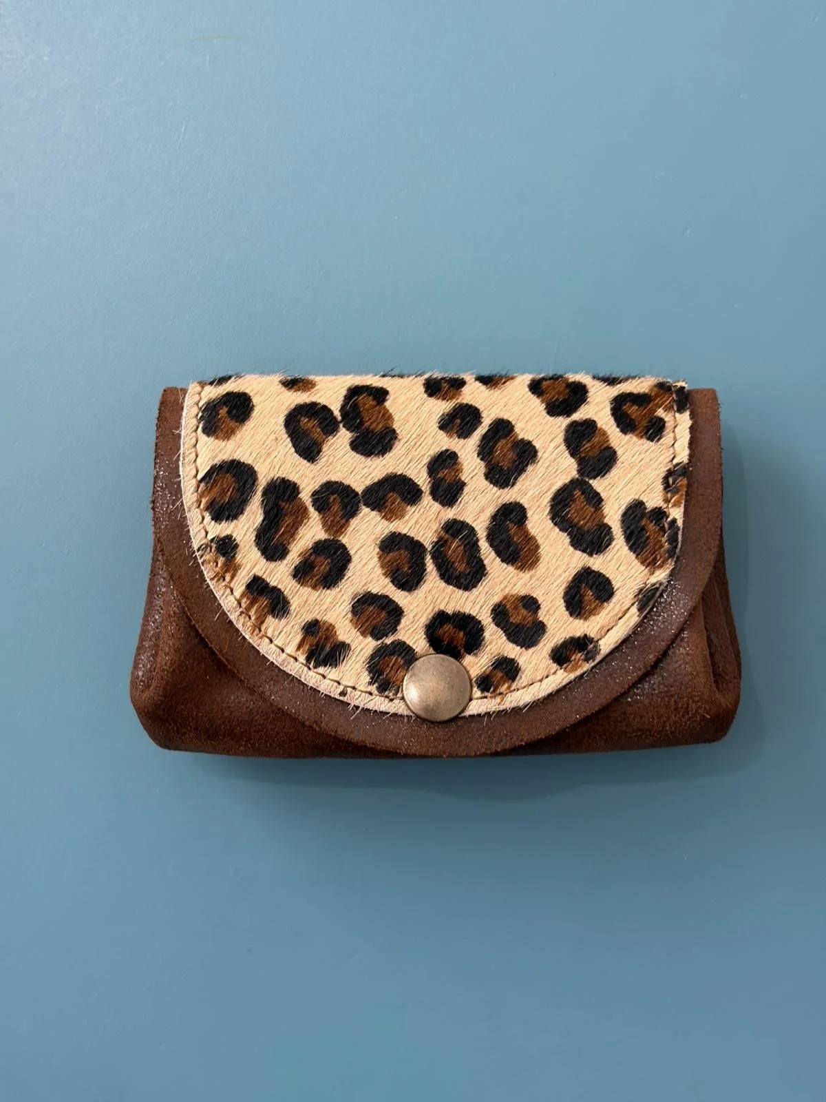 Portemonnaie en cuir léopard