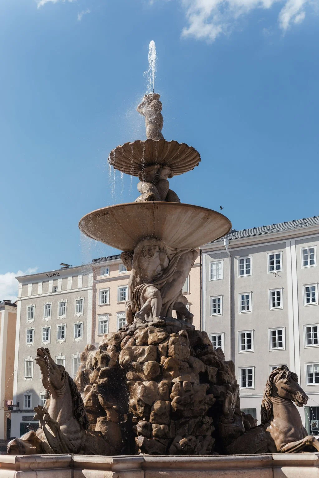 Salzburg residenzplatz water fountain