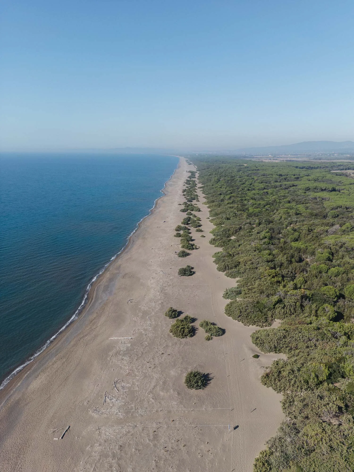 bolgheri beach drone view