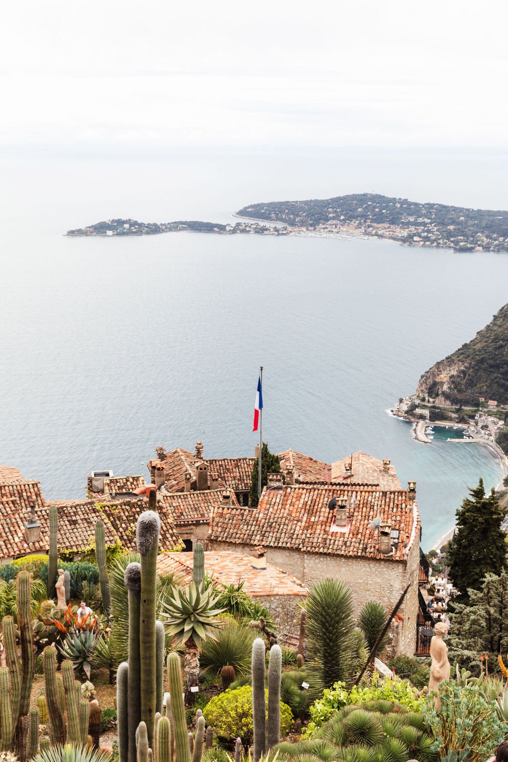 view of the coastline from le garden exotique in eye