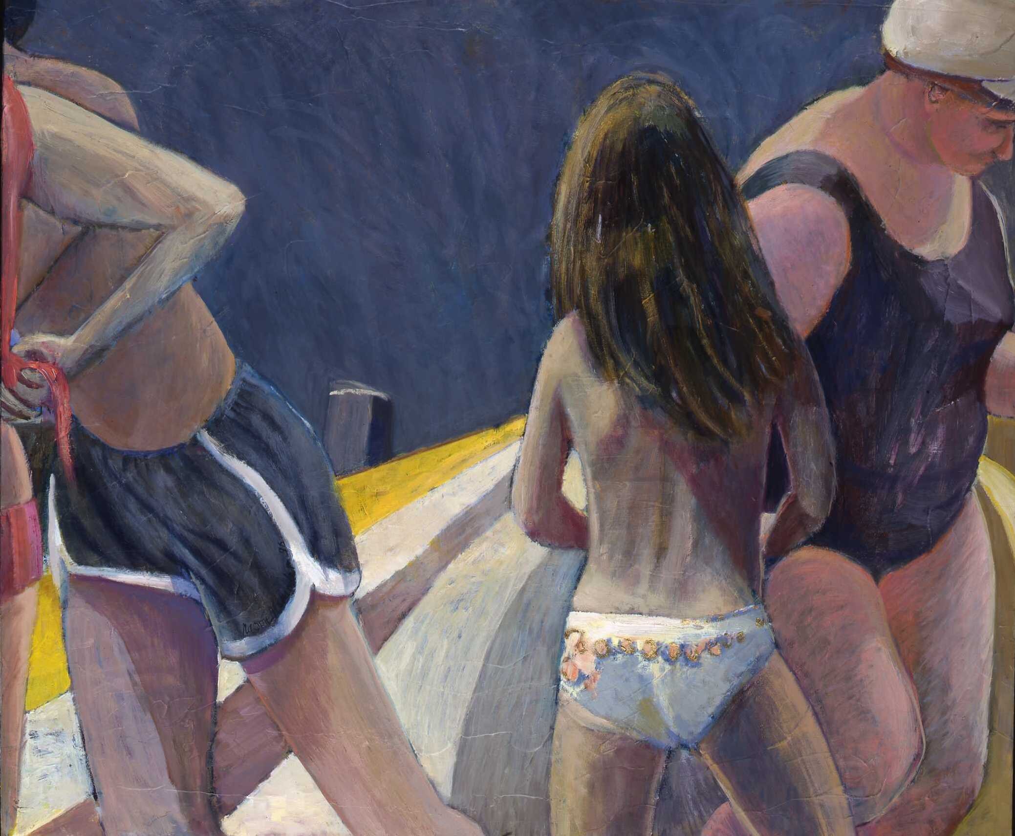 Naomi-Alexander-Alexandra on Beach with Russians, 1994, oil on canvas, 50 x 60cm.jpg