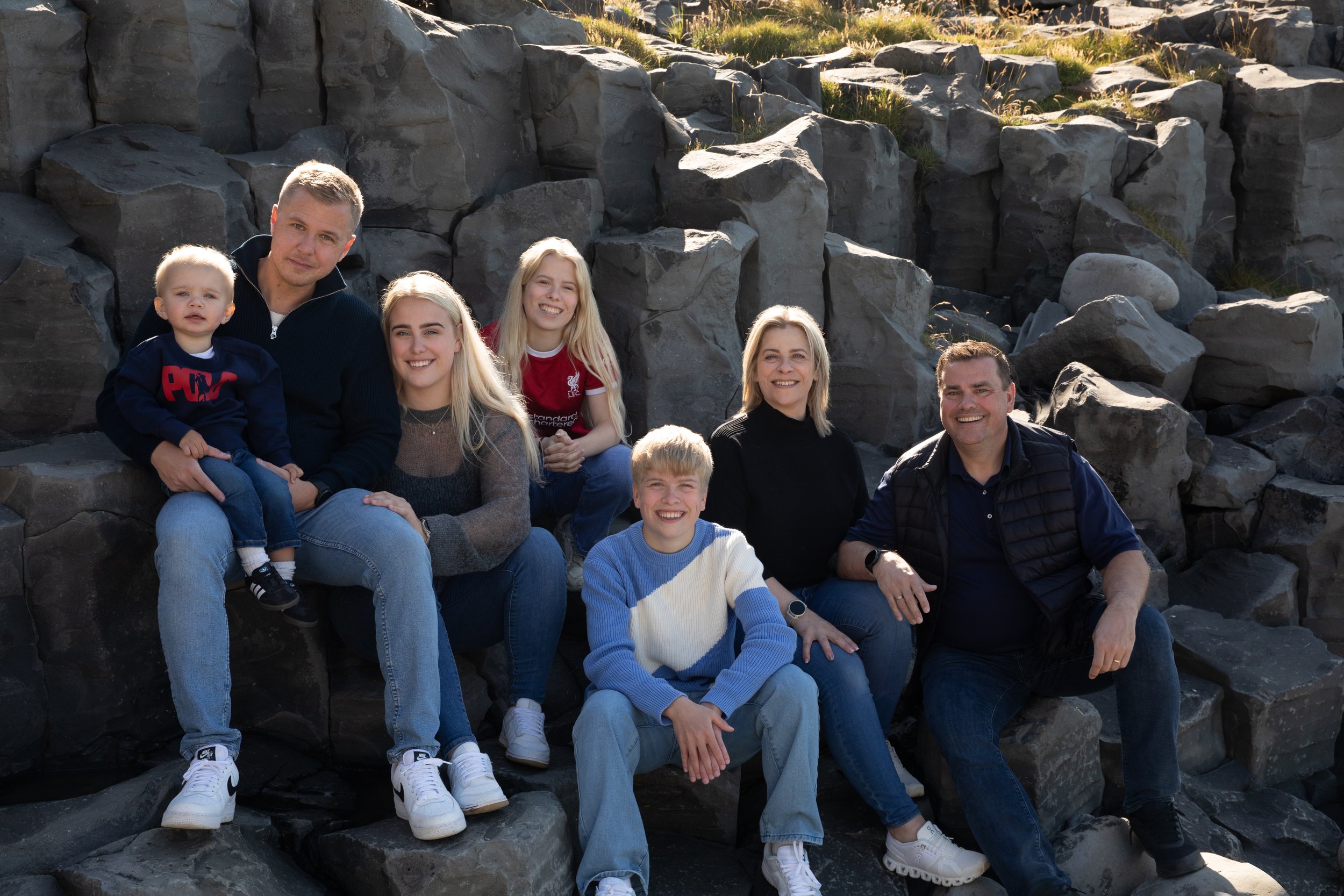 Fjölskyldumyndataka úti í fjöru