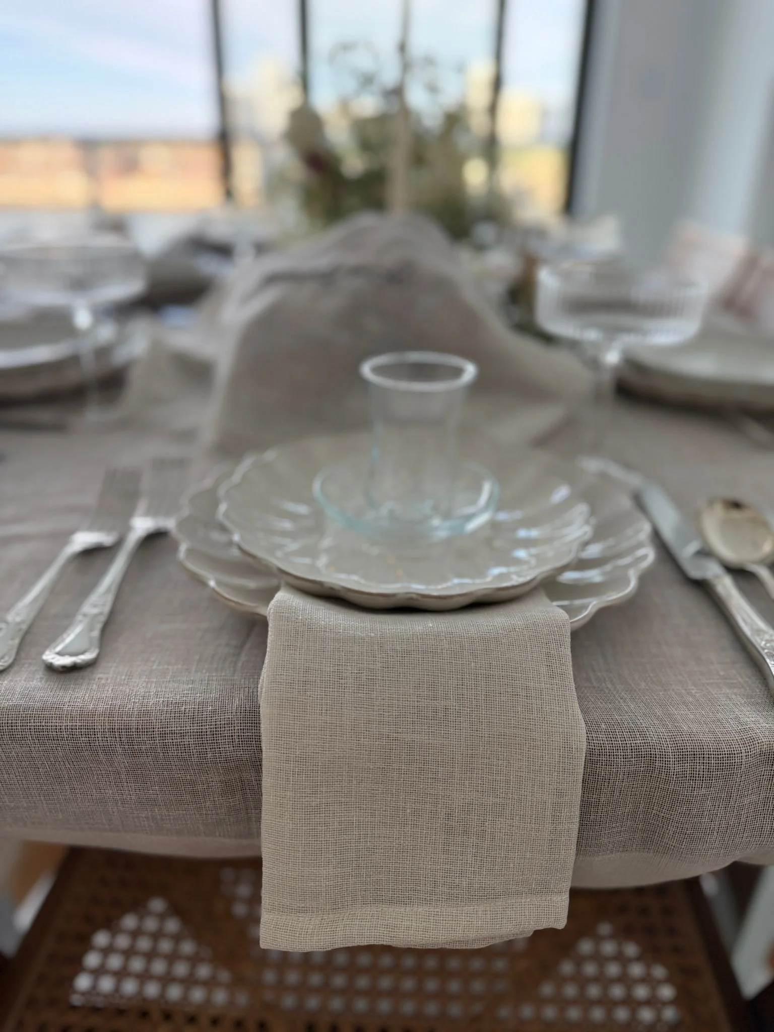 Pennylane linen tablecloth & napkins_dinner table set up.jpg