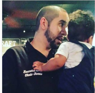 Chef Chris with his son at work circa 2016