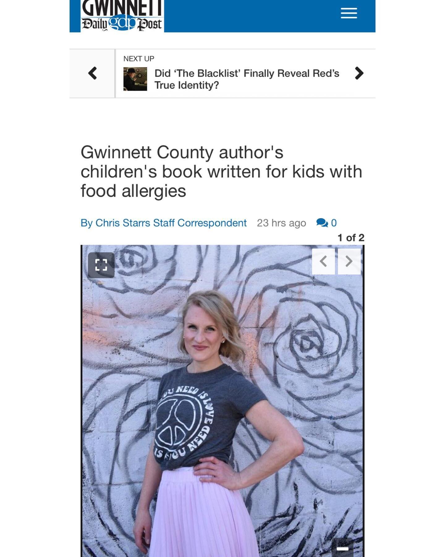 Happy Friday to me! I&rsquo;m currently celebrating this feature article with my hometown newspaper @gwinnettdailypost, where I discuss growing up with asthma and a nut allergy, and how it led me to start my own business and write Katie Can&rsquo;t E