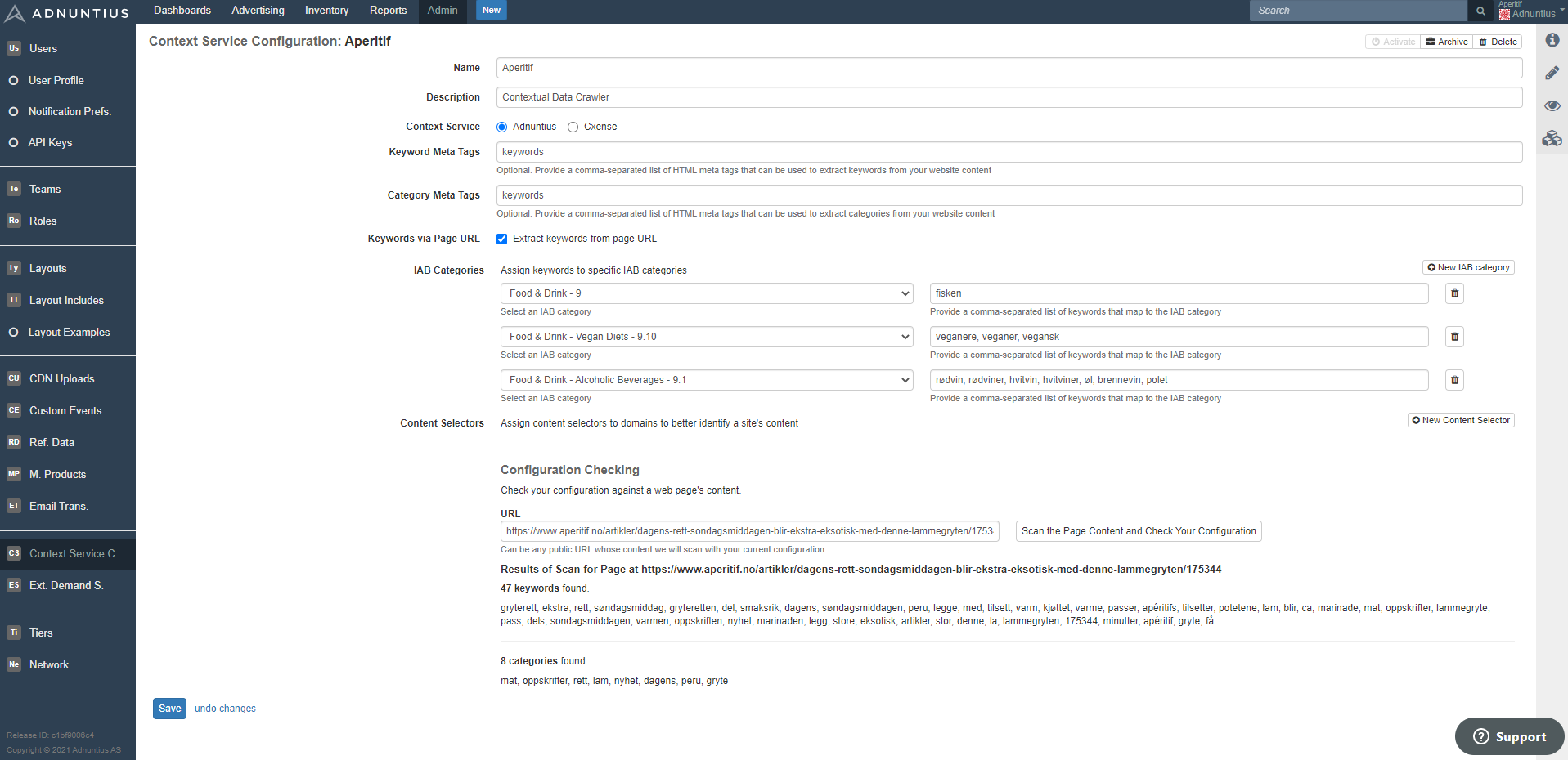 Exampe context service.