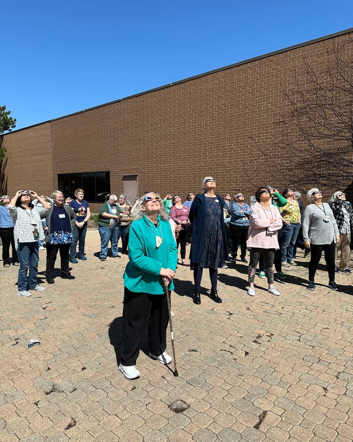 At Great Lakes region, EGA seminar outside, looking at the eclipse! How lucky are we to live in such a time that we can understand nature!