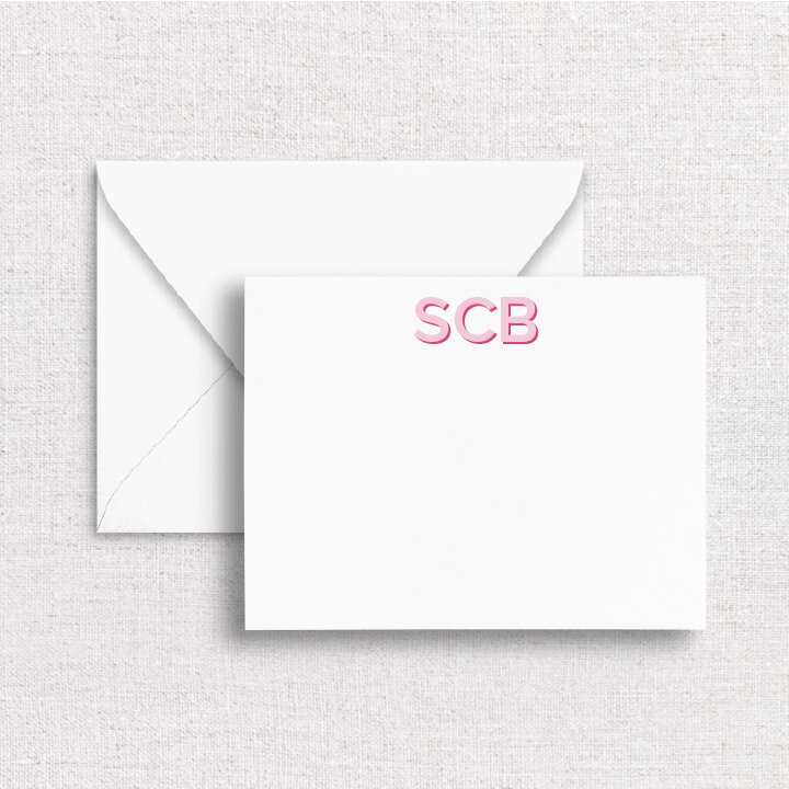 Monogram Shadow Custom Notecard