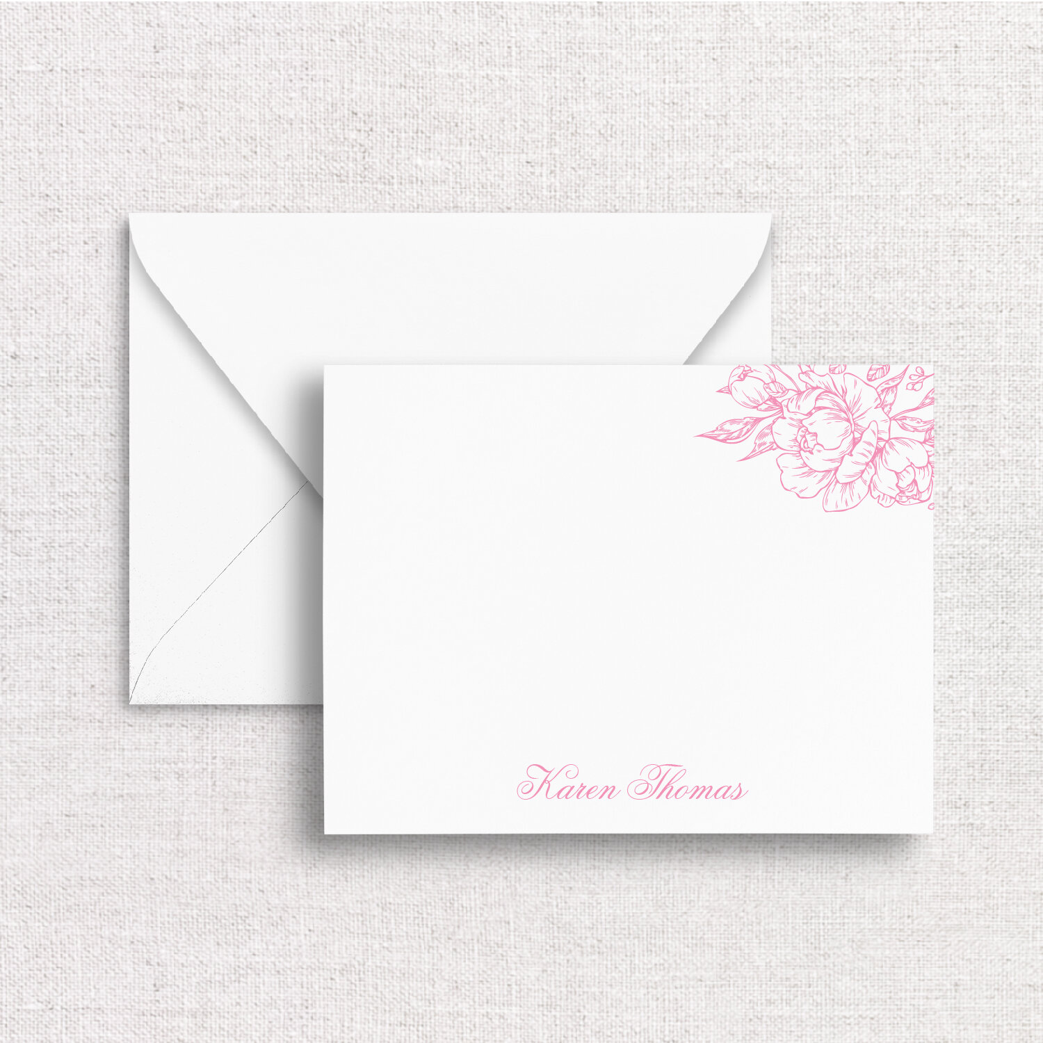 Peony Custom Notecard