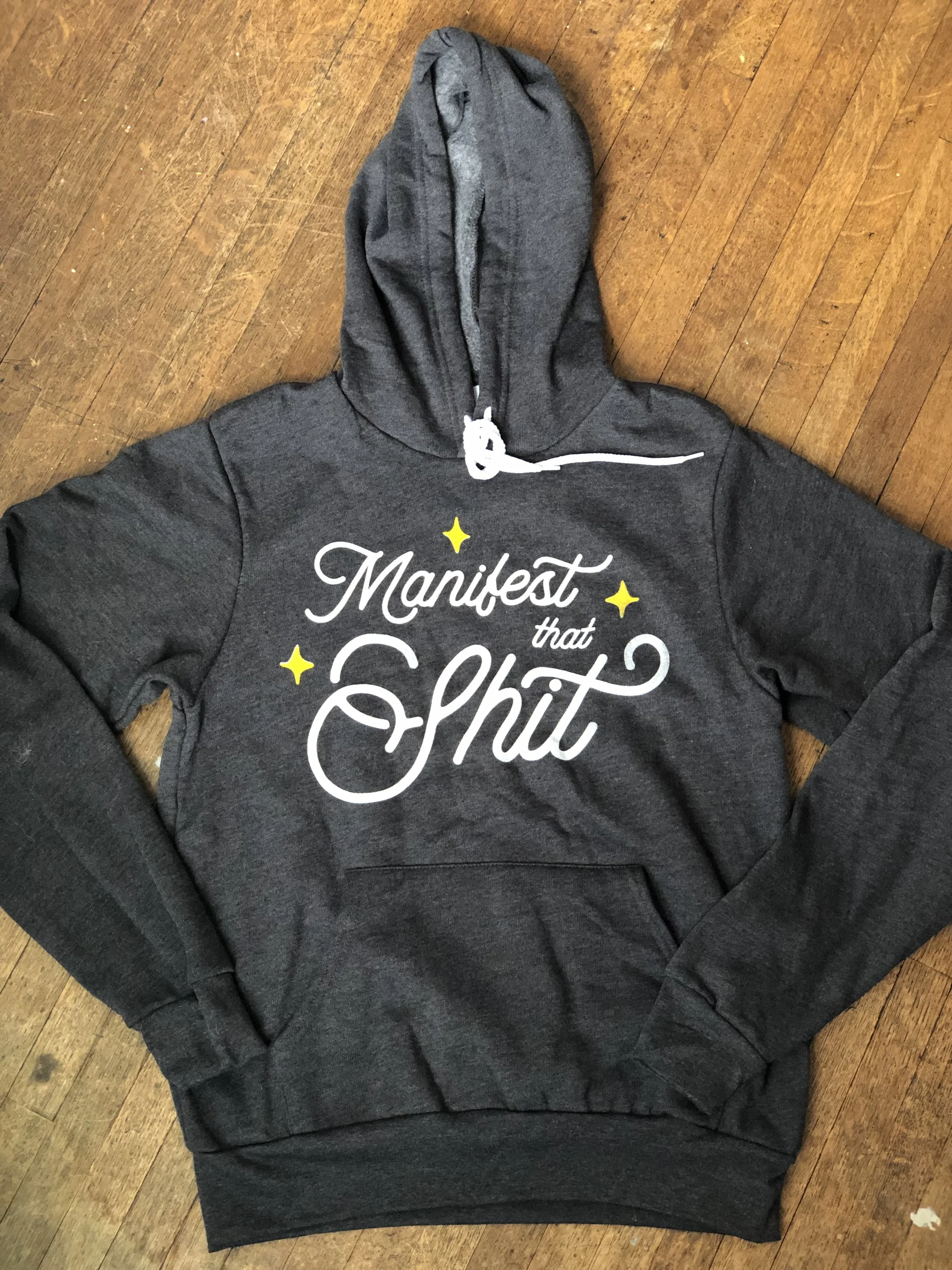 "MANIFEST THAT SHIT"  Hoodie in Charcoal Grey