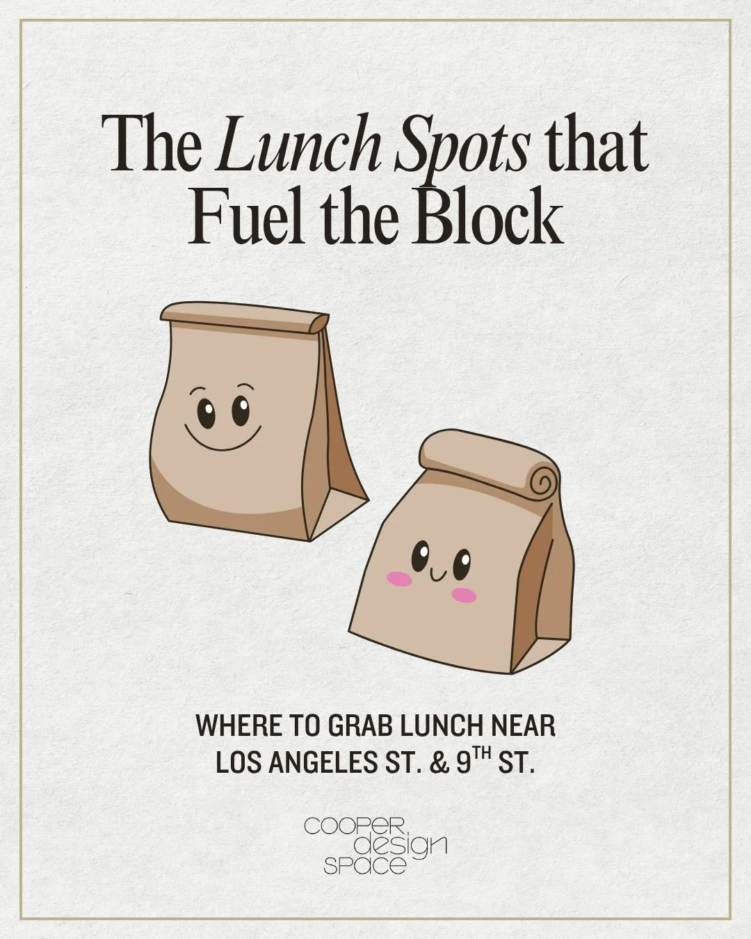 Midday hunger doesn&rsquo;t stand a chance around here 🍽️⚡️

The lunch spots that fuel the block&mdash; serving up everything from quick bites to can&rsquo;t-stop-thinking-about-it plates. These neighborhood staples keep the energy high, the ideas f