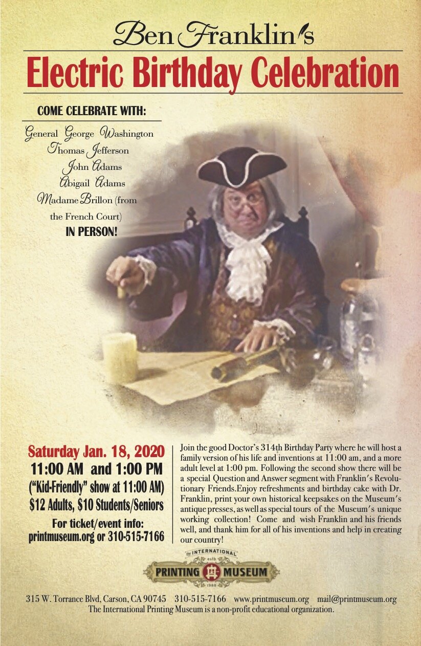 Benjamin Franklin's Birthday Celebration — International Printing Museum