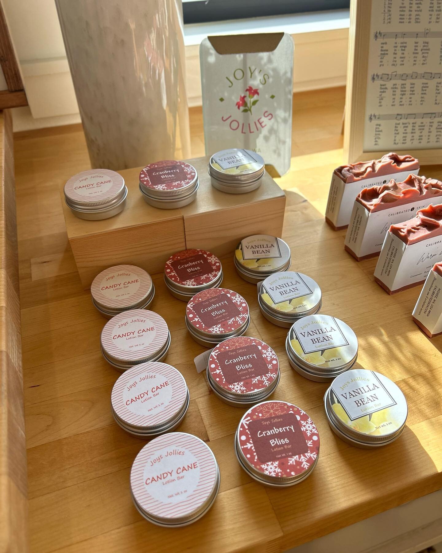Welcoming to the shop @joys_jollies and her wonderfully unique lotion bars! Perfect for stocking stuffers!