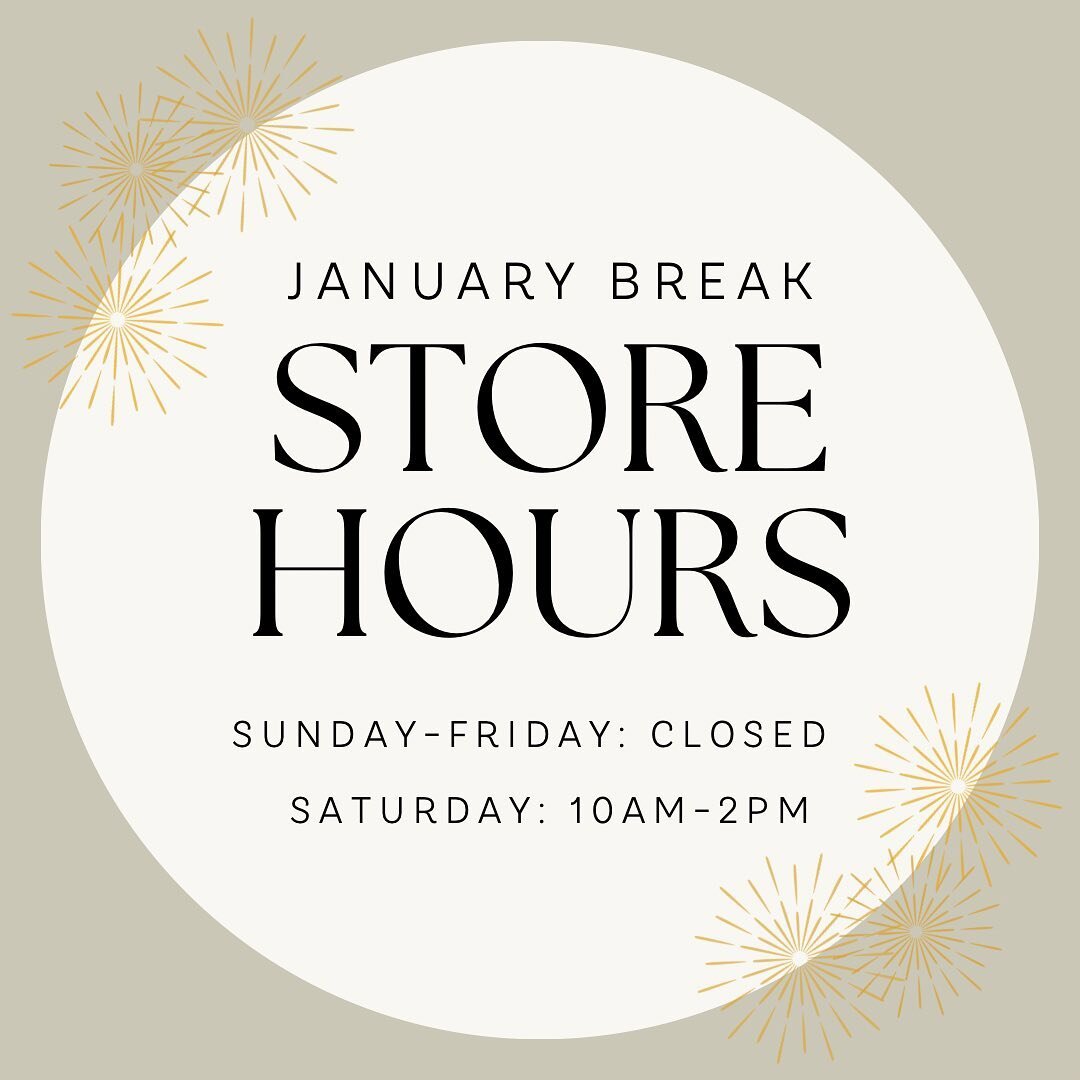 *JANUARY HOURS*
We will be closed during the week this month but open on Saturdays from 10-2pm! 
*UPS drop offs will not be accepted but give us a call with any questions! (509)314-6439