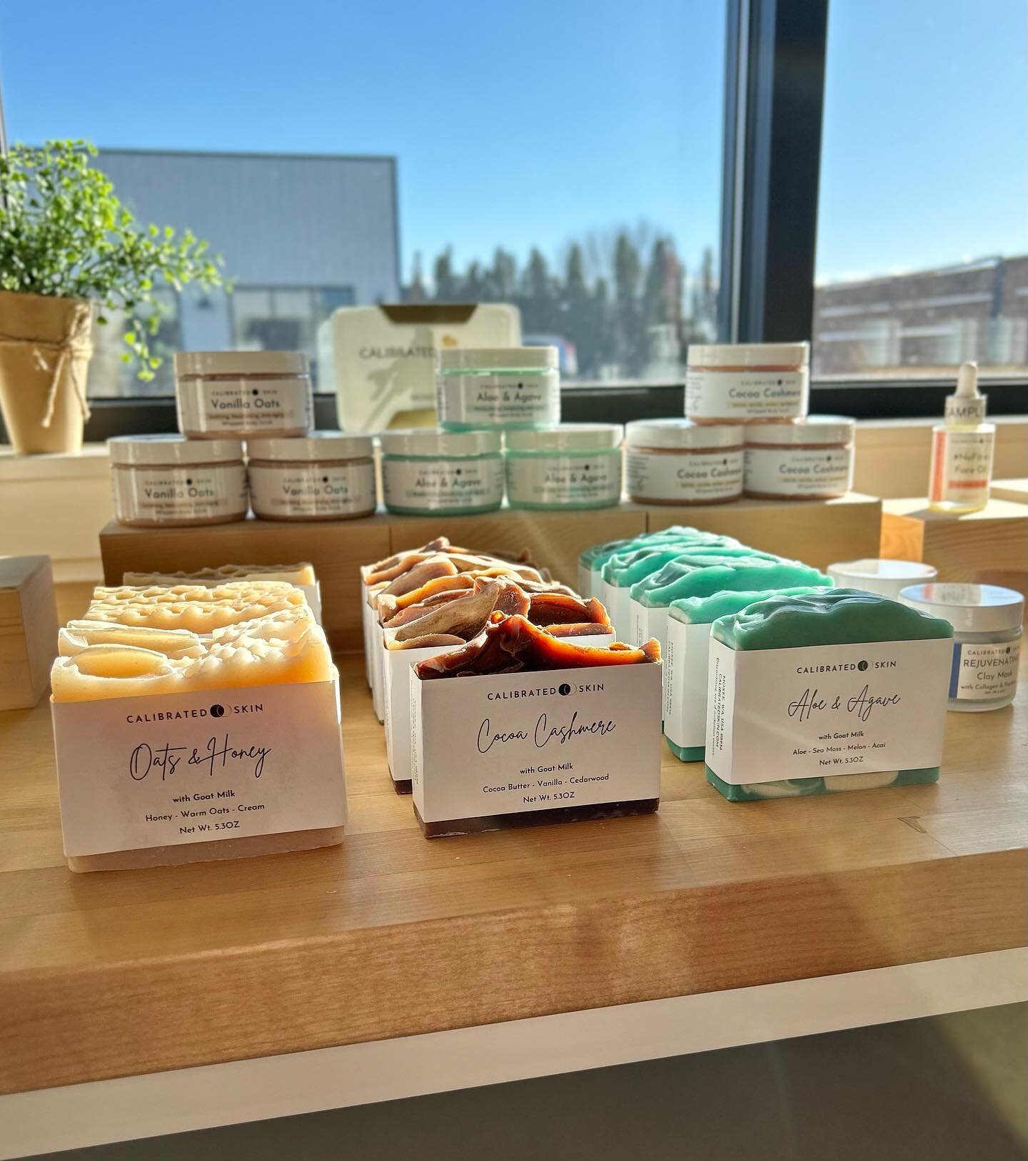 Calibrated Skin freshening up the shop with some luxurious scents in soaps, lotions and scrubs! Bring the spa home with these bath products today!