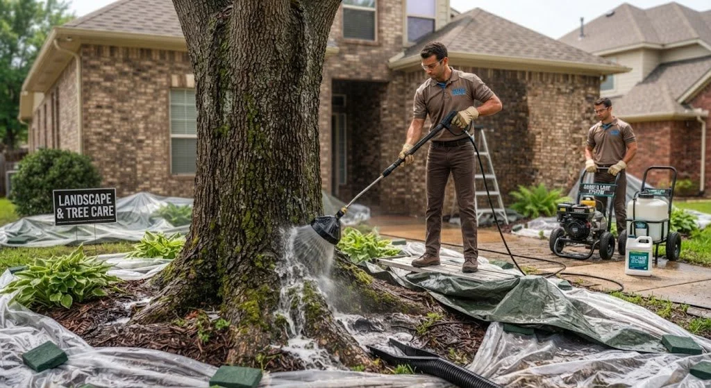 Trees and Landscaping power wash