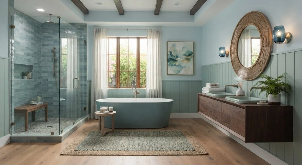 Bathrooms: Spa-Like Blues and Greens