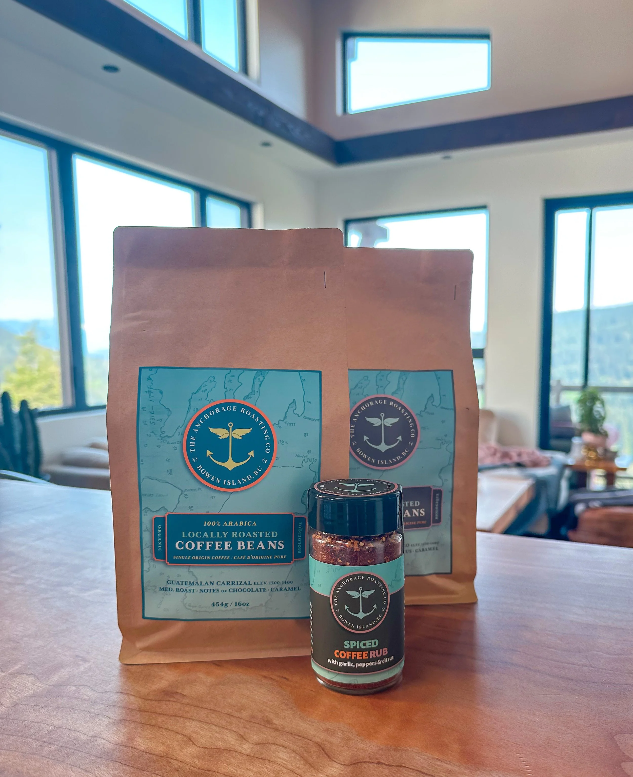 Local Bowen Island coffee beans and rub