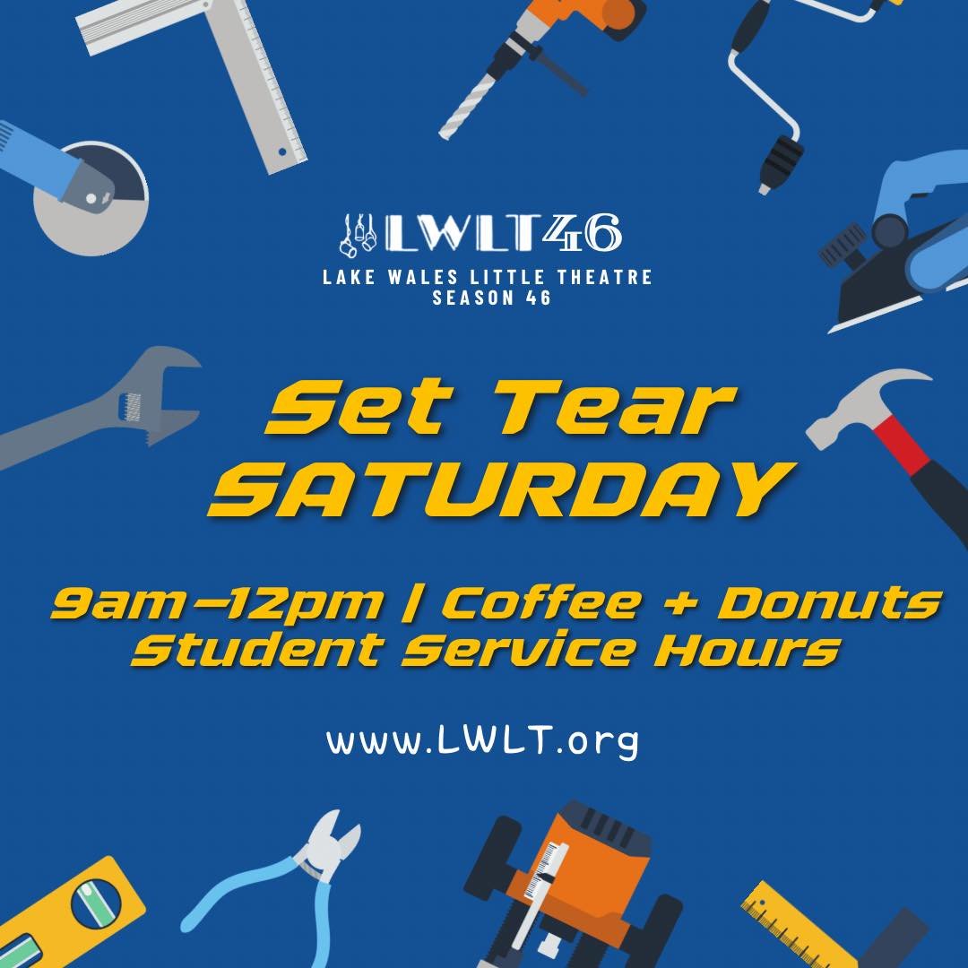We need your help on Saturday morning 🌞 9 am - to 12 pm to tear down the set in preparation for our Summer Teen Play! 💪

Donuts 🍩 and coffee ☕️ provided 😌

High School students can earn volunteer hours 🎓

Signup for reminders: LWLT.org

411 N 3r