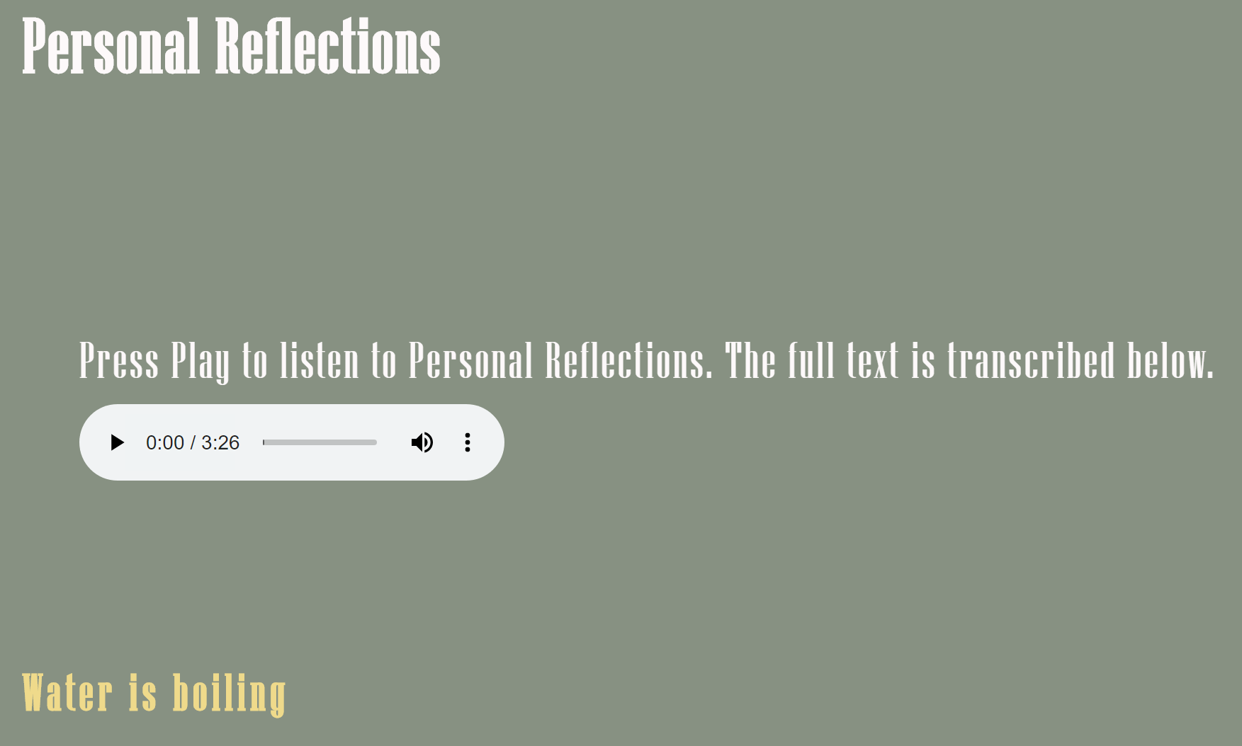 Twine page with embedded audio