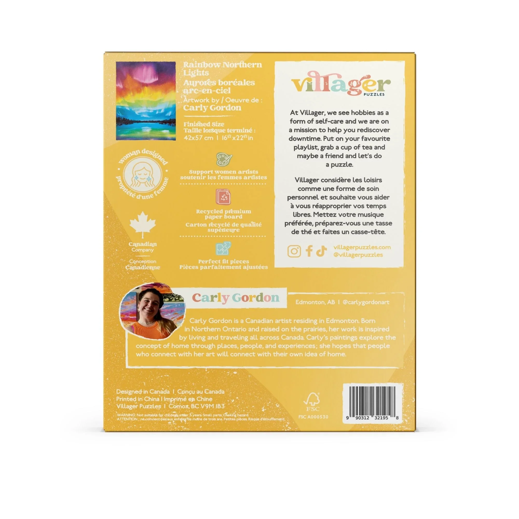 Villager Puzzles - Rainbow Northern Lights back.webp