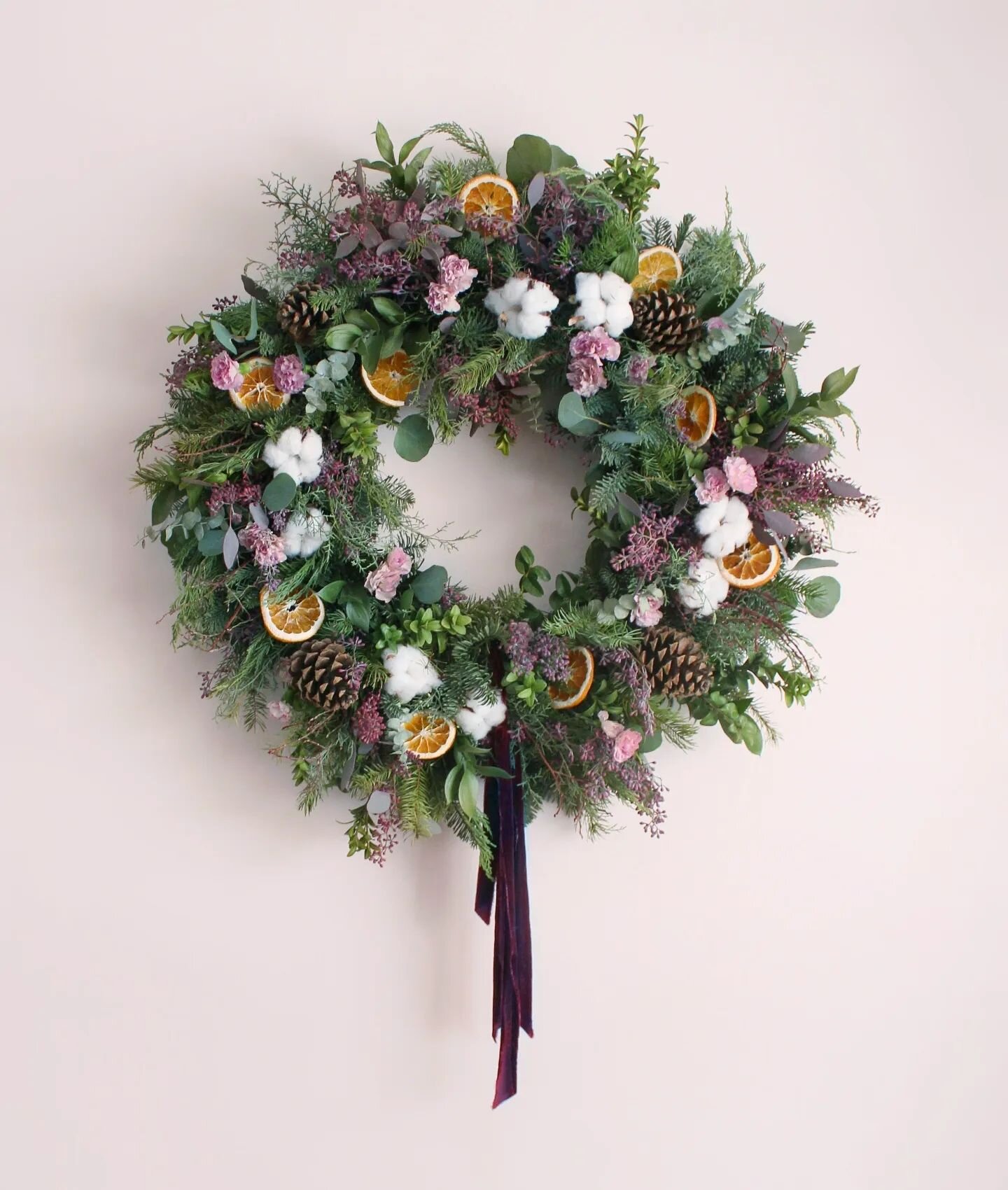 I&rsquo;ve had a little bit of down time in the last few weeks to create just for me, so I decided to make myself a wreath with the leftovers from the holidays. I used up the excess winter greens, loaded it up with the remaining bits, and since the c