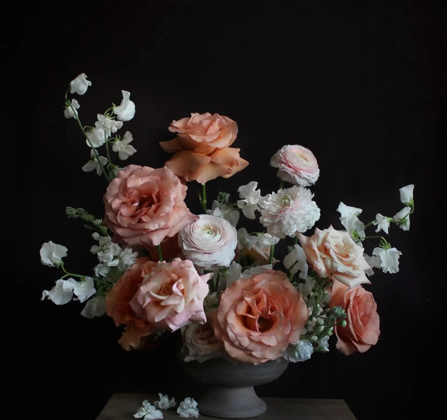 I couldn&rsquo;t throw them away quite yet.
Fully blown open, with dropping petals, browning bits, and stems quietly supported with wire and secret mechanics. I gave them one more moment to shine, and they showed up with a humble elegance&hellip;a be