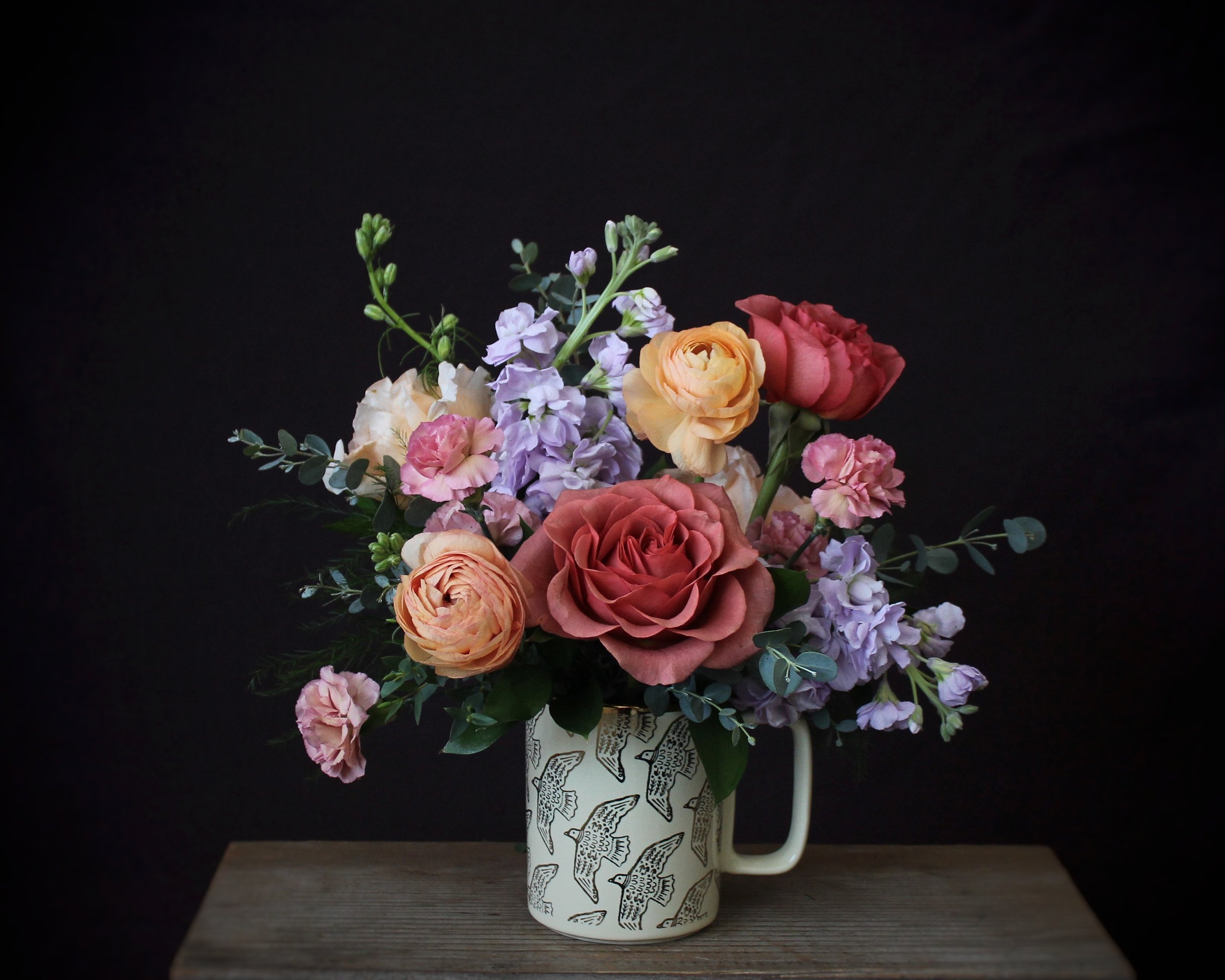 Mug of Flowers - Moonlit Birds.JPG