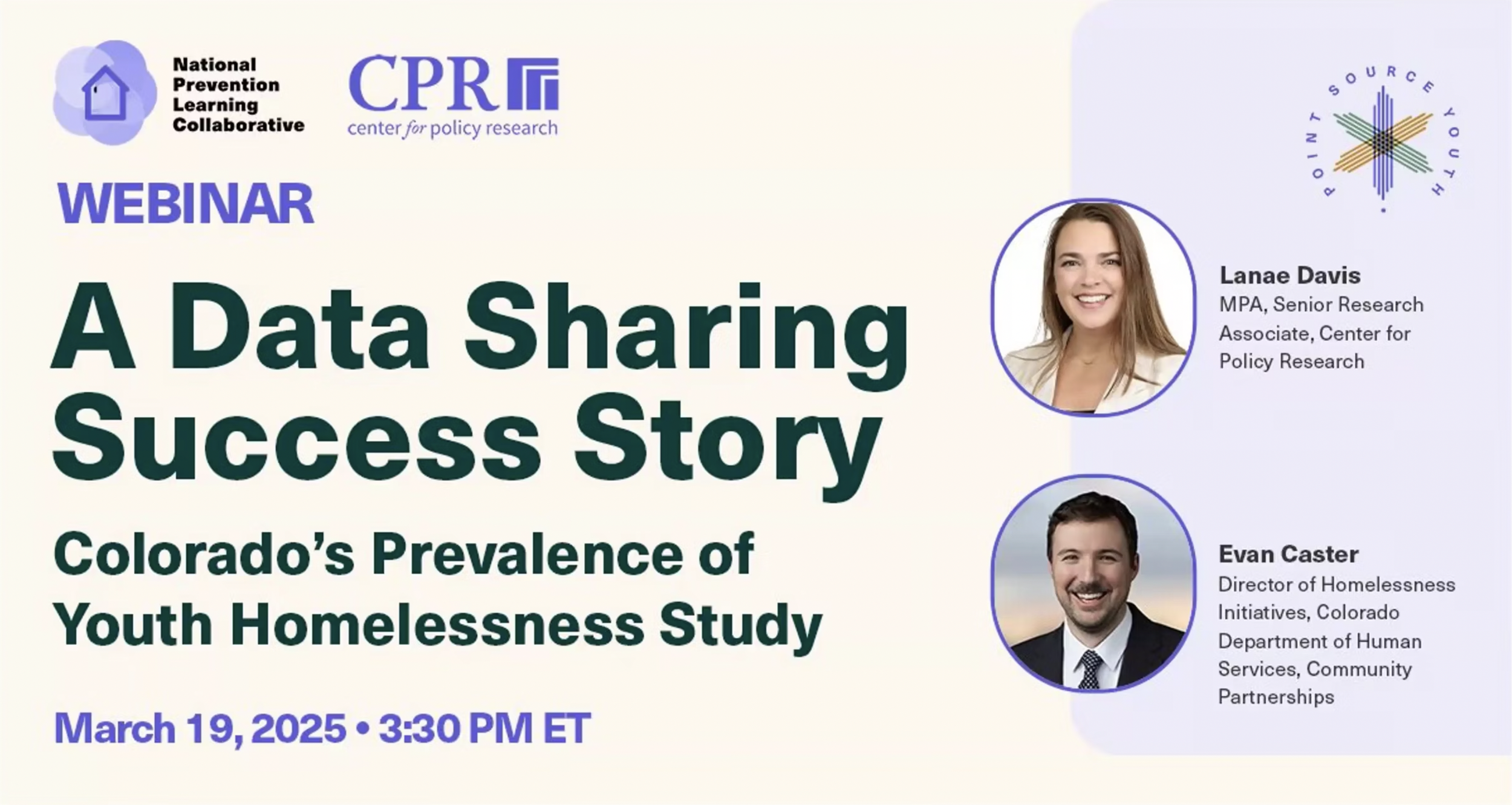 Webinar: A Data Sharing Success Story — Colorado’s Prevalence of Youth Homelessness Study