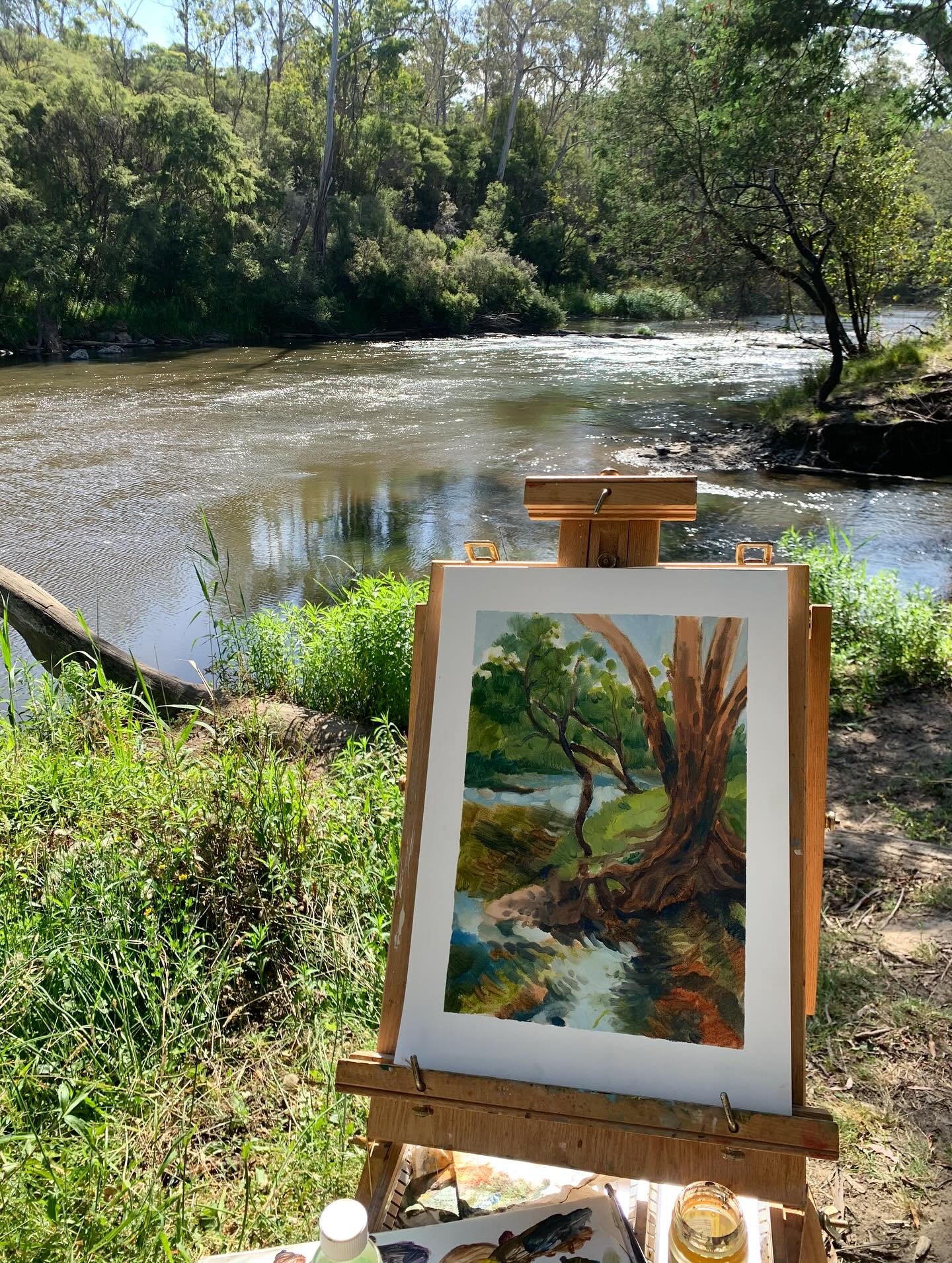 I spent New Year&rsquo;s Day painting an oil sketch of Birrarung ♡