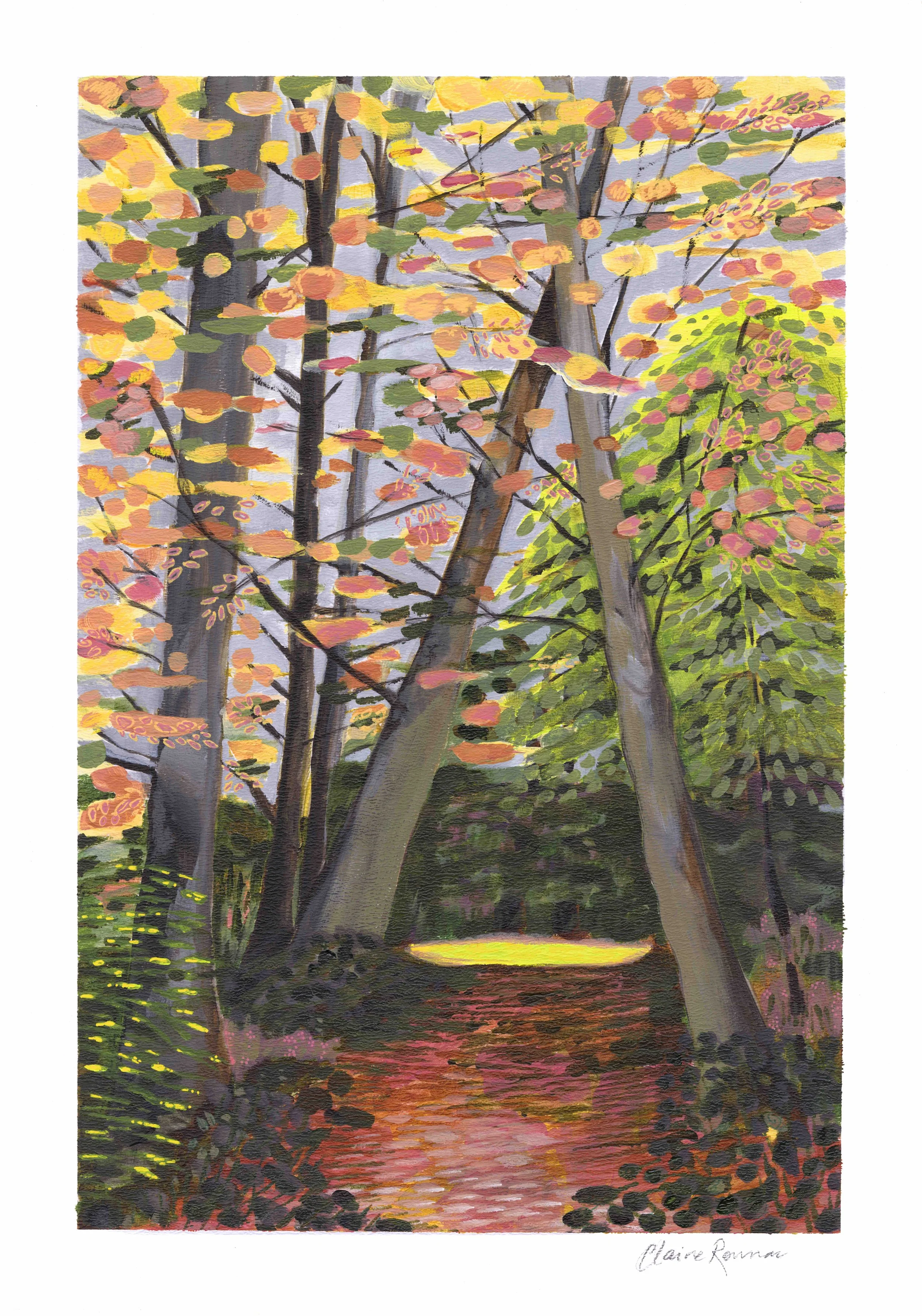 Forest clearing
Acrylic on paper
Limited edition print
Available in A4 or A3 size printed onto high quality cotton rag paper
Comes in a tube ready for shipping or framing
A4 - A$125 includes shipping in Australia
A3 - A$145 includes shipping in Austr