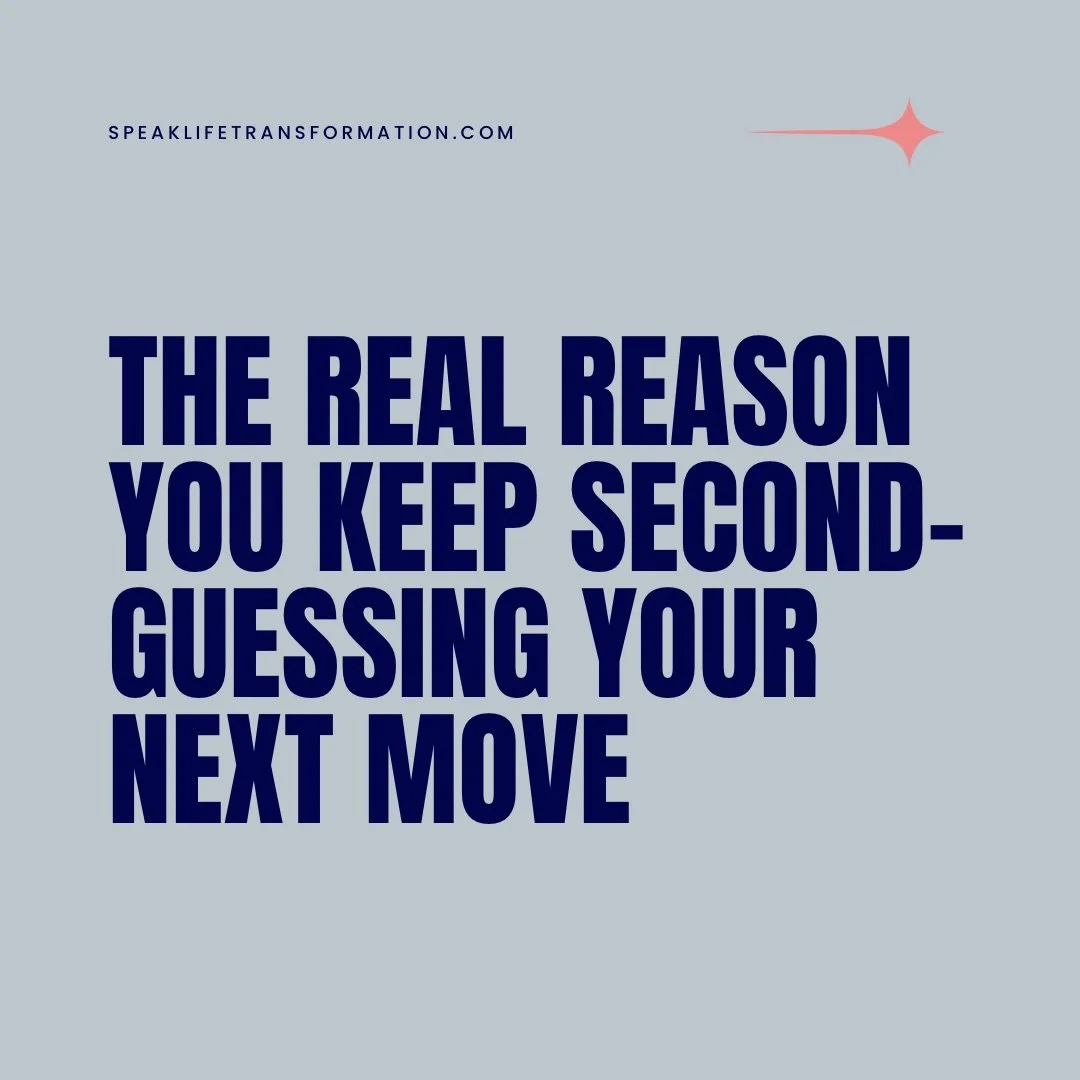 You&rsquo;re not confused.
You&rsquo;re overthinking.

And it&rsquo;s costing you momentum.

High-achieving women don&rsquo;t struggle with lack of ideas&mdash;
They struggle with trusting the decision they already made.

So instead of moving forward