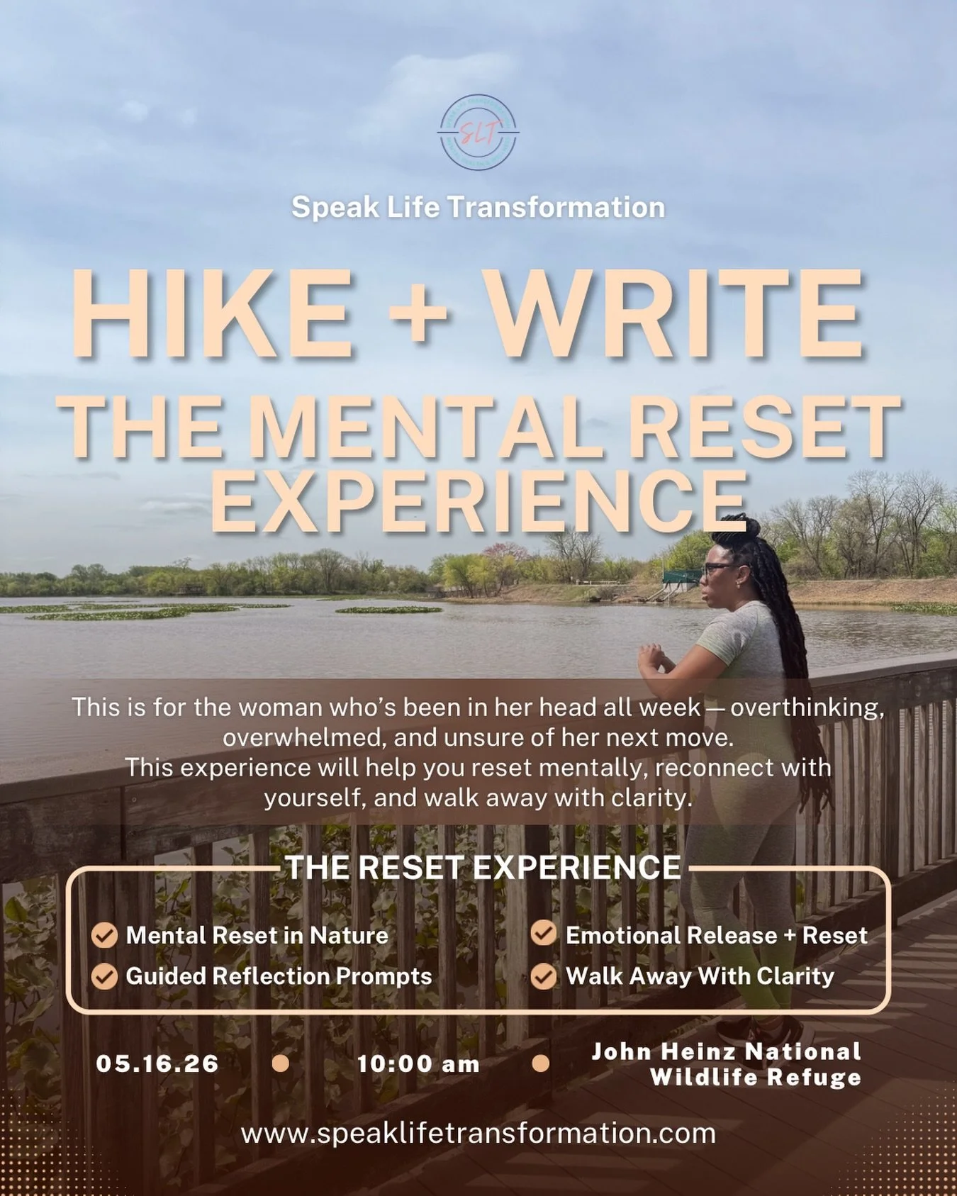 Overthinking everything?
Feeling stuck, overwhelmed, or mentally drained?

You don&rsquo;t need another strategy.
You need a reset.

I&rsquo;m inviting you to Hike + Write: The Mental Reset Experience 🌿

A guided outdoor experience designed to help 