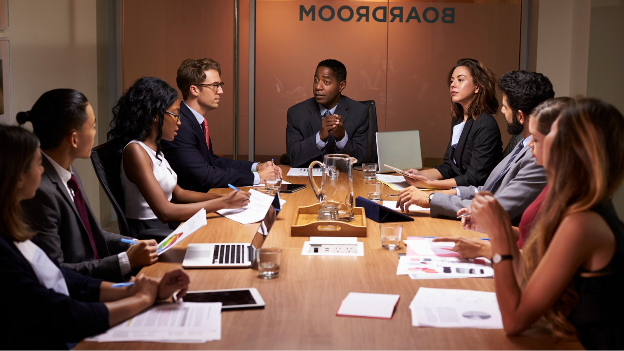 High-performing professional in corporate meeting