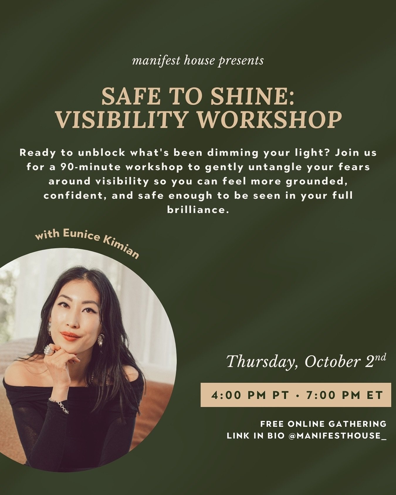 Upcoming workshop! 👀❤️&zwj;🔥 Link in bio to sign up. 

Maybe you&rsquo;ve got something powerful to share: a business, a new offering, a creative brand, a service that could genuinely help people.

You&nbsp;want&nbsp;to show up. A part of you is so