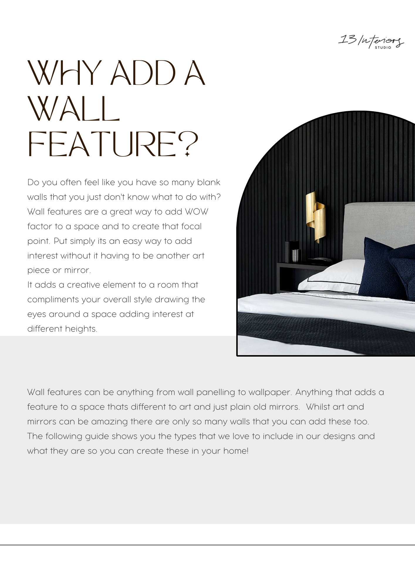 13 Interiors Wall Features Guide — 13 Interiors