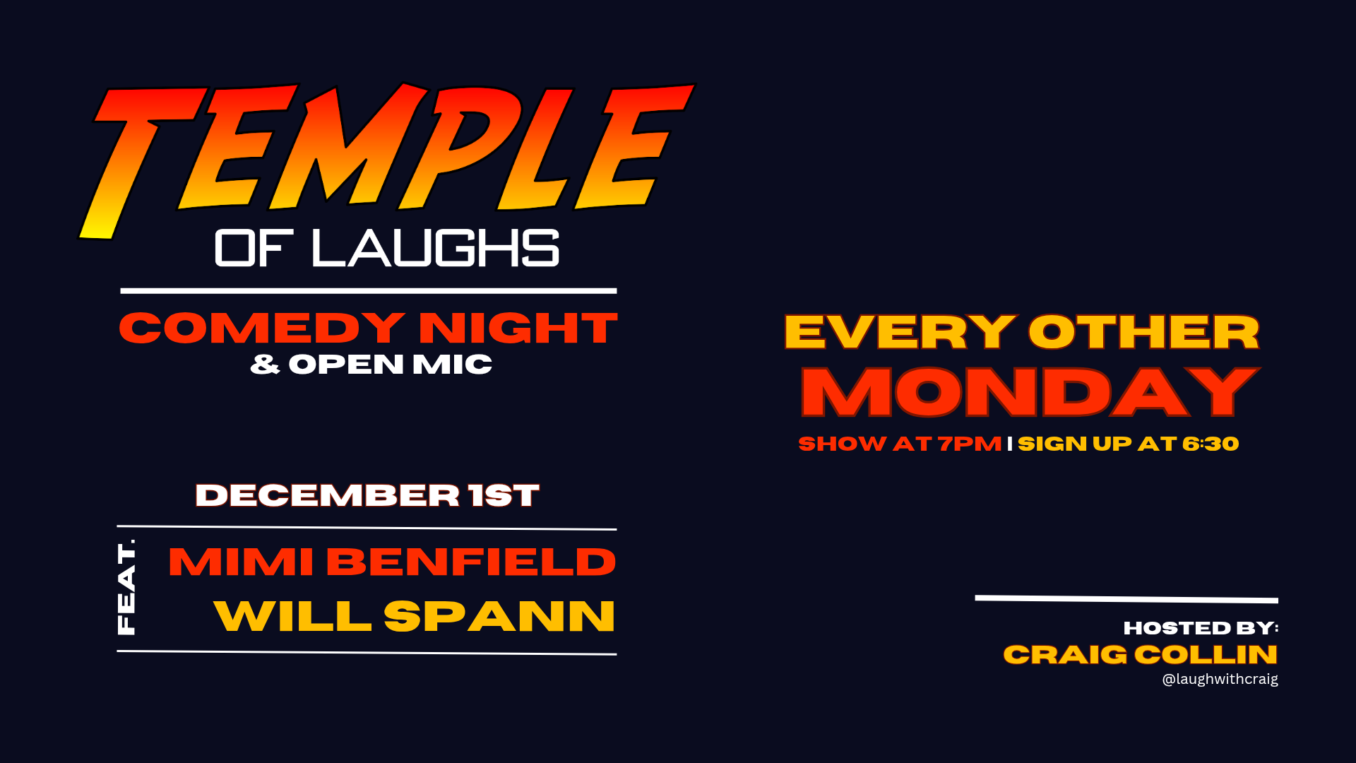 Open Mic Comedy with Craig Collin