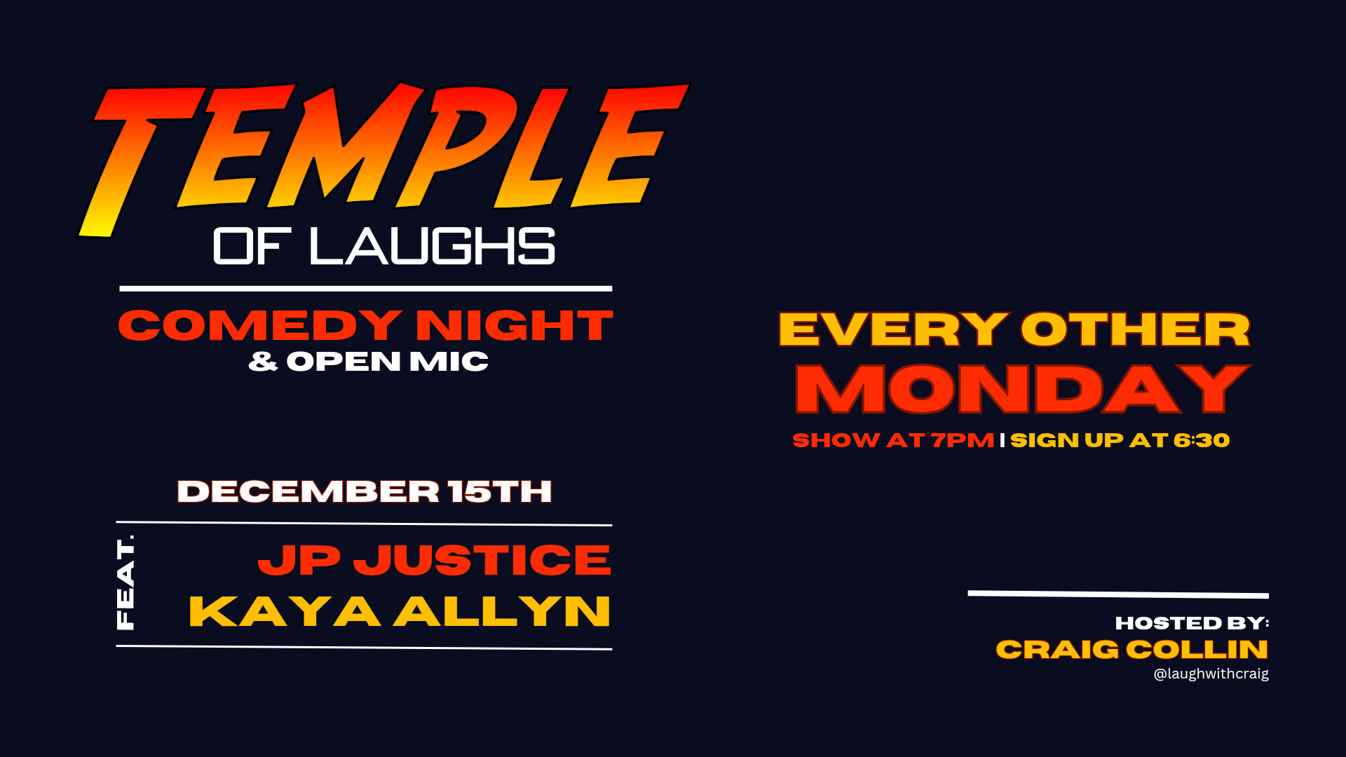 Open Mic Comedy with Craig Collin