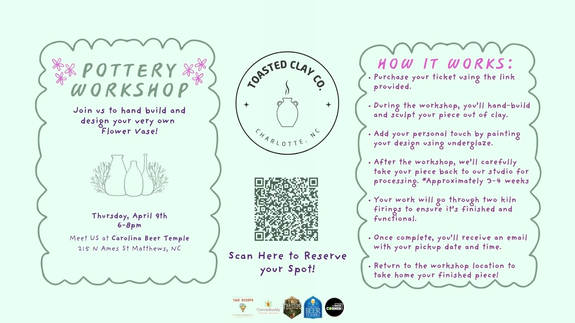 Toasted Clay Co. Pottery Workshop