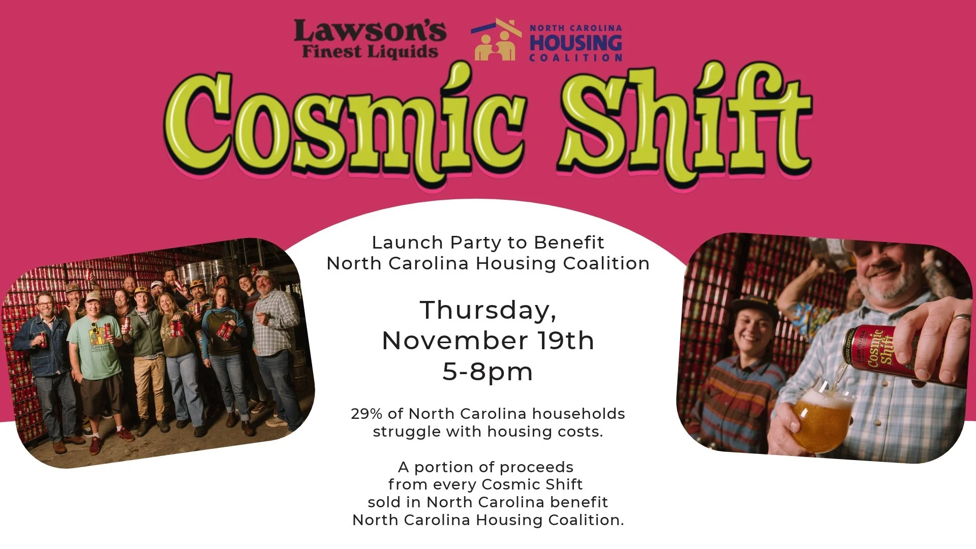 Cosmic Shift Launch Party for NC Housing Coalition
