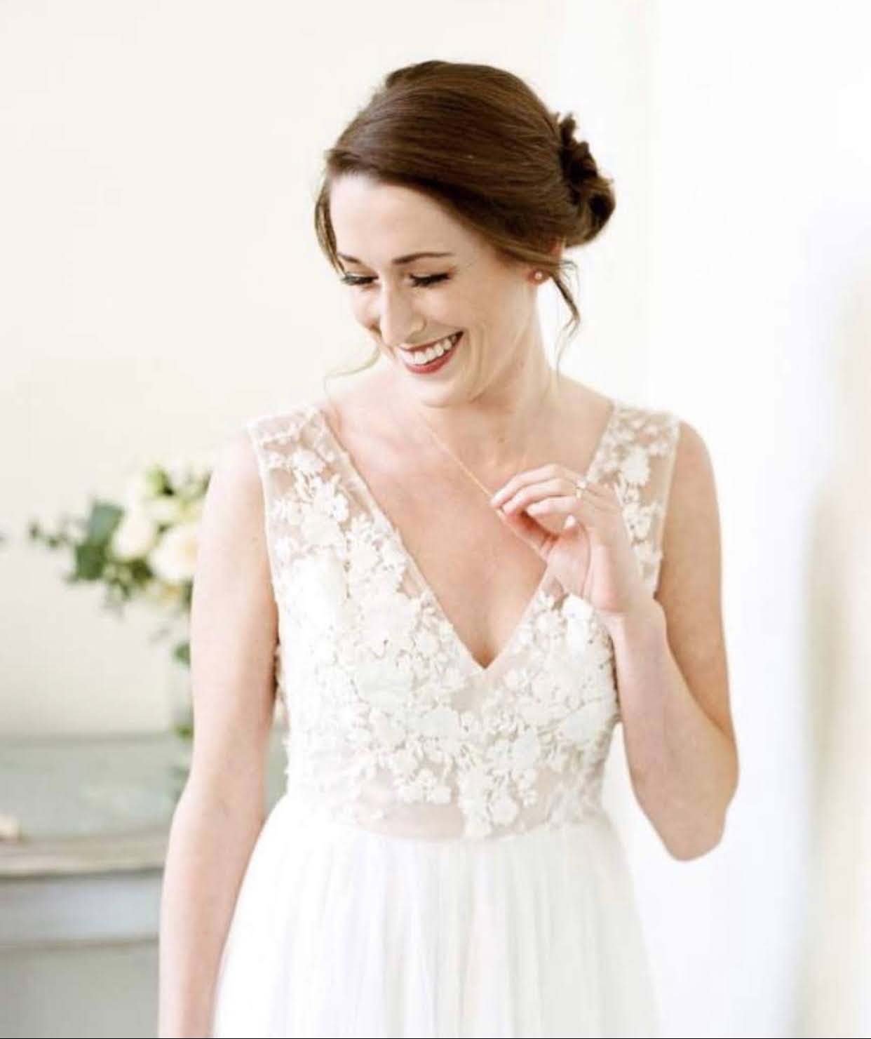 A timeless, sophisticated bridal bun, for weddings at The Umstead in N.C.