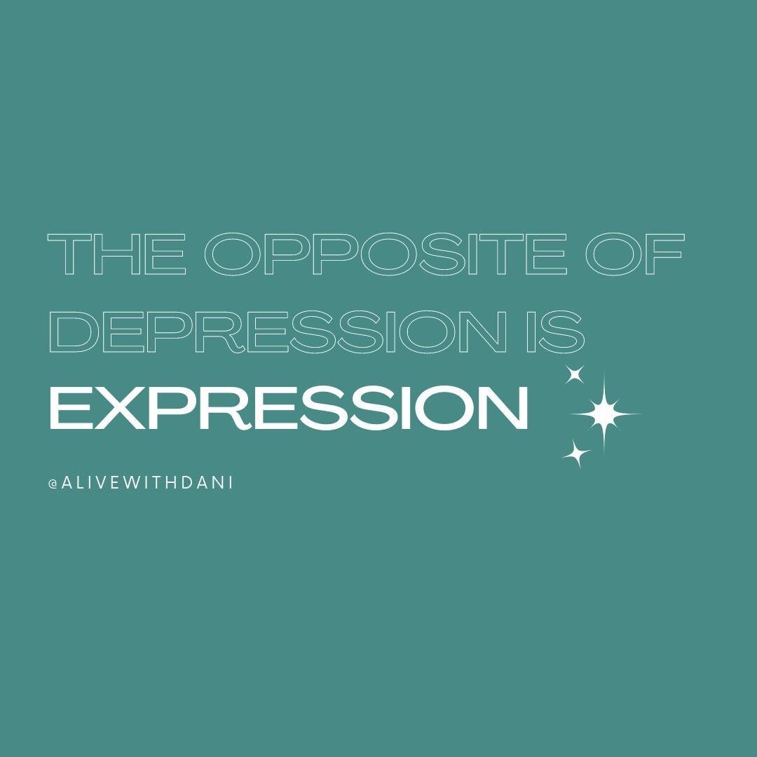 &quot;The opposite of depression is EXPRESSION&quot;⁠
⁠
What we keep buried within grows into dis-ease. What we express out creates space for healing.⁠
⁠
Healing out loud can look like so many different things. For some it's through words, for others