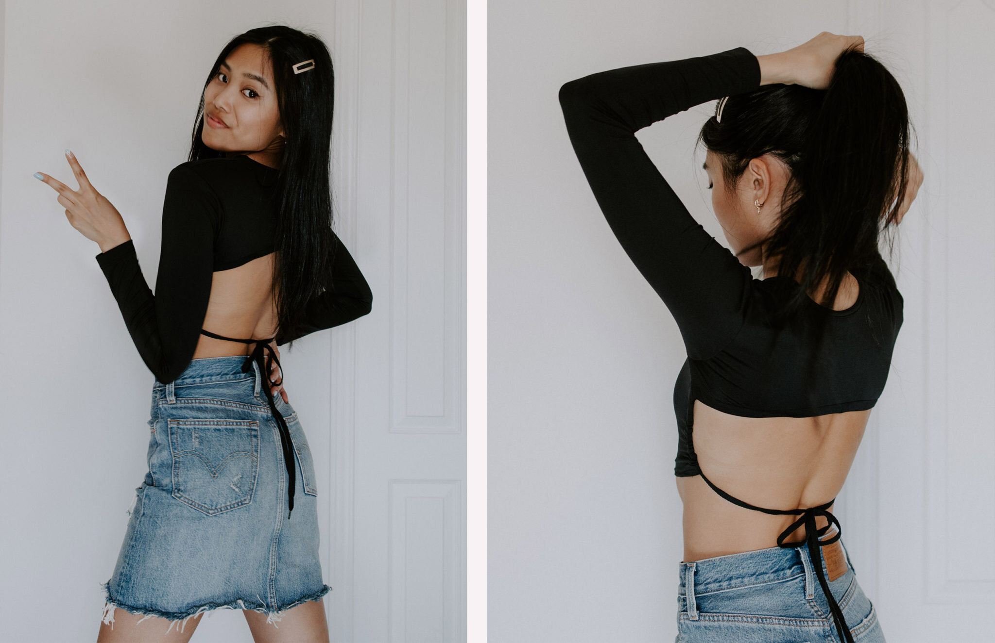 DIY Flipping Old Band T-Shirts Into Cute Tops ( Bandeau and Laced back crop  top) 