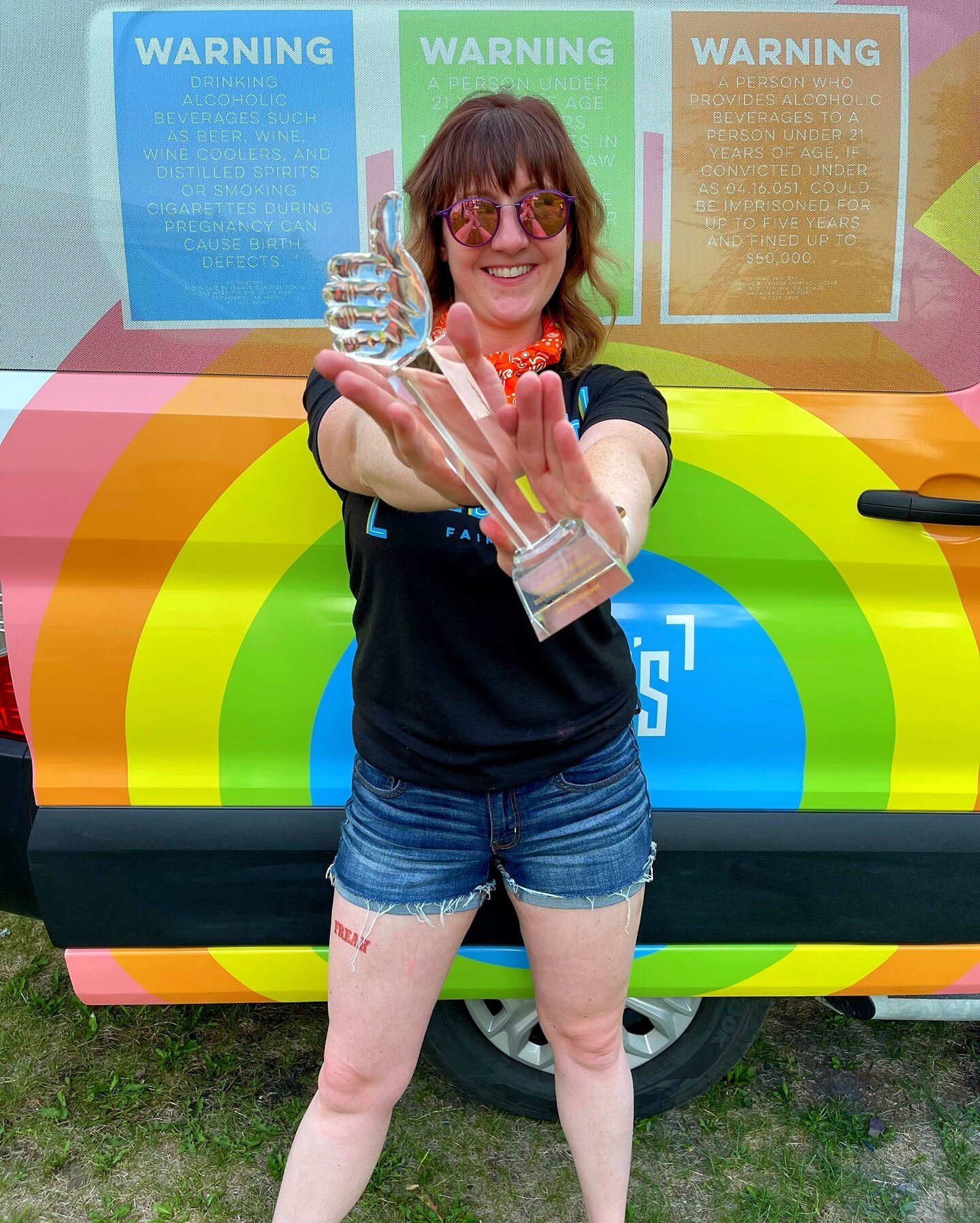 CONGRATULATIONS to GOLDIE'S who won the Fan Favorite vote at the Pioneer Park Wine Mixer &amp; Salmon Jam on Friday and was awarded with this groovy trophy. 

Thanks for being there guys! Your slushies were the bomb!

#alaskasalmonbake #pioneerpark #