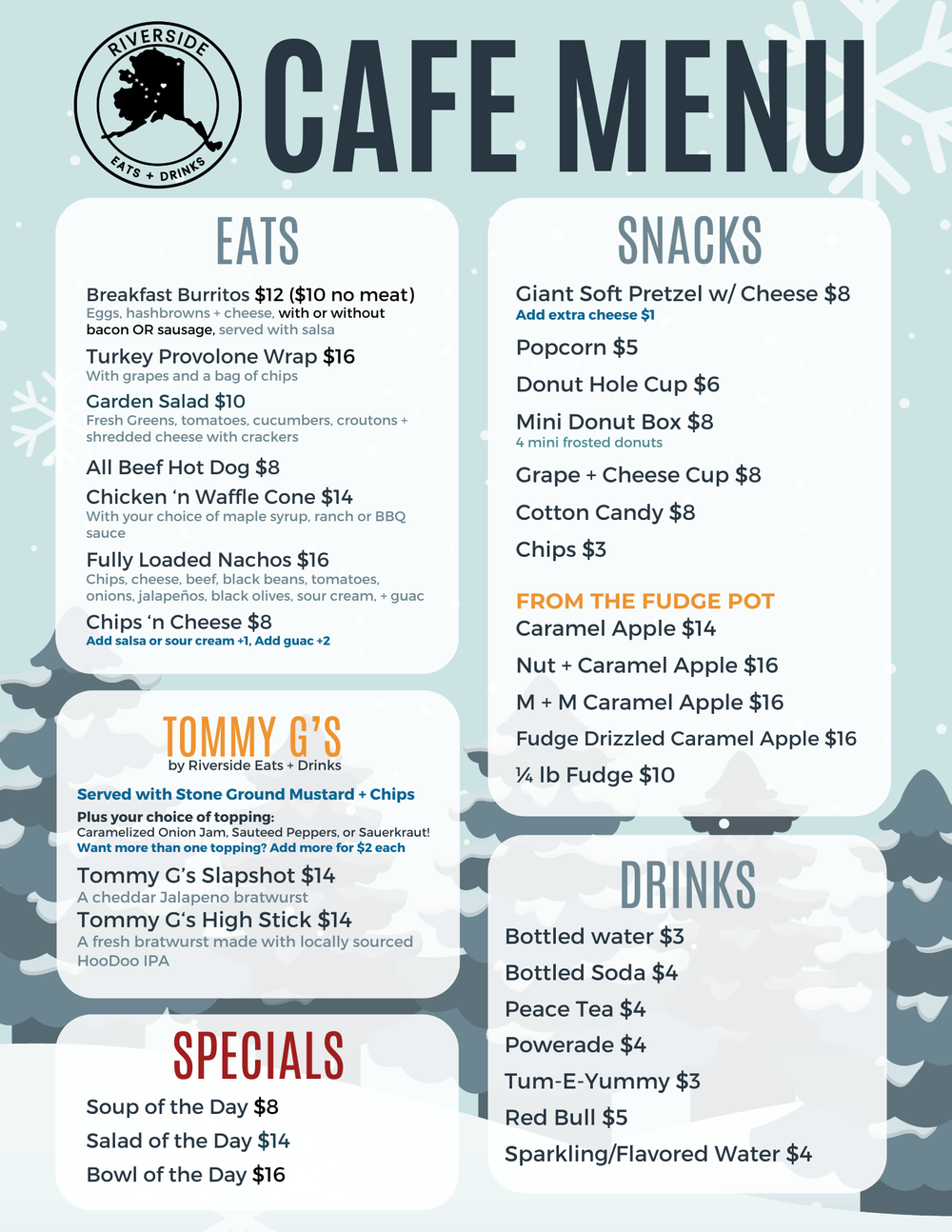Cafe Menu — Alaska Salmon Bake Fairbanks, AK