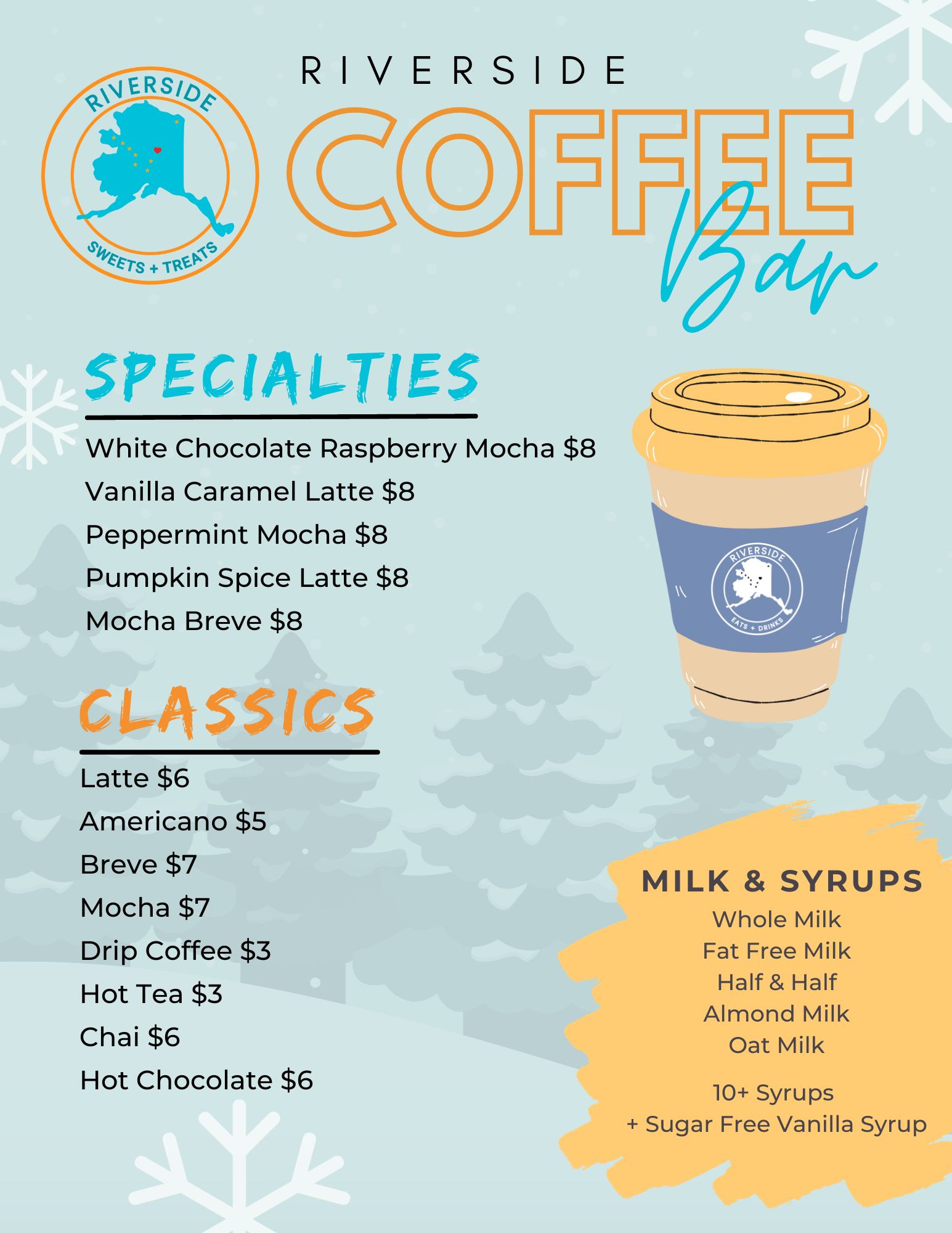 Coffee Bar Menu — Alaska Salmon Bake Fairbanks, AK