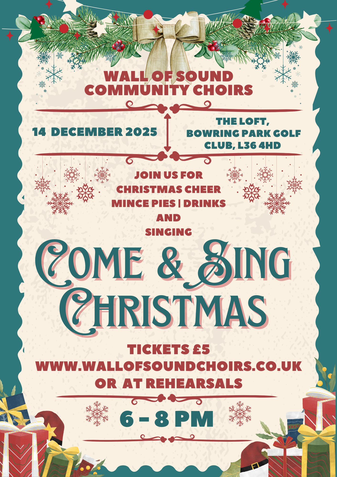 Red Cream Vintage Christmas Party Invitation Poster (2).png