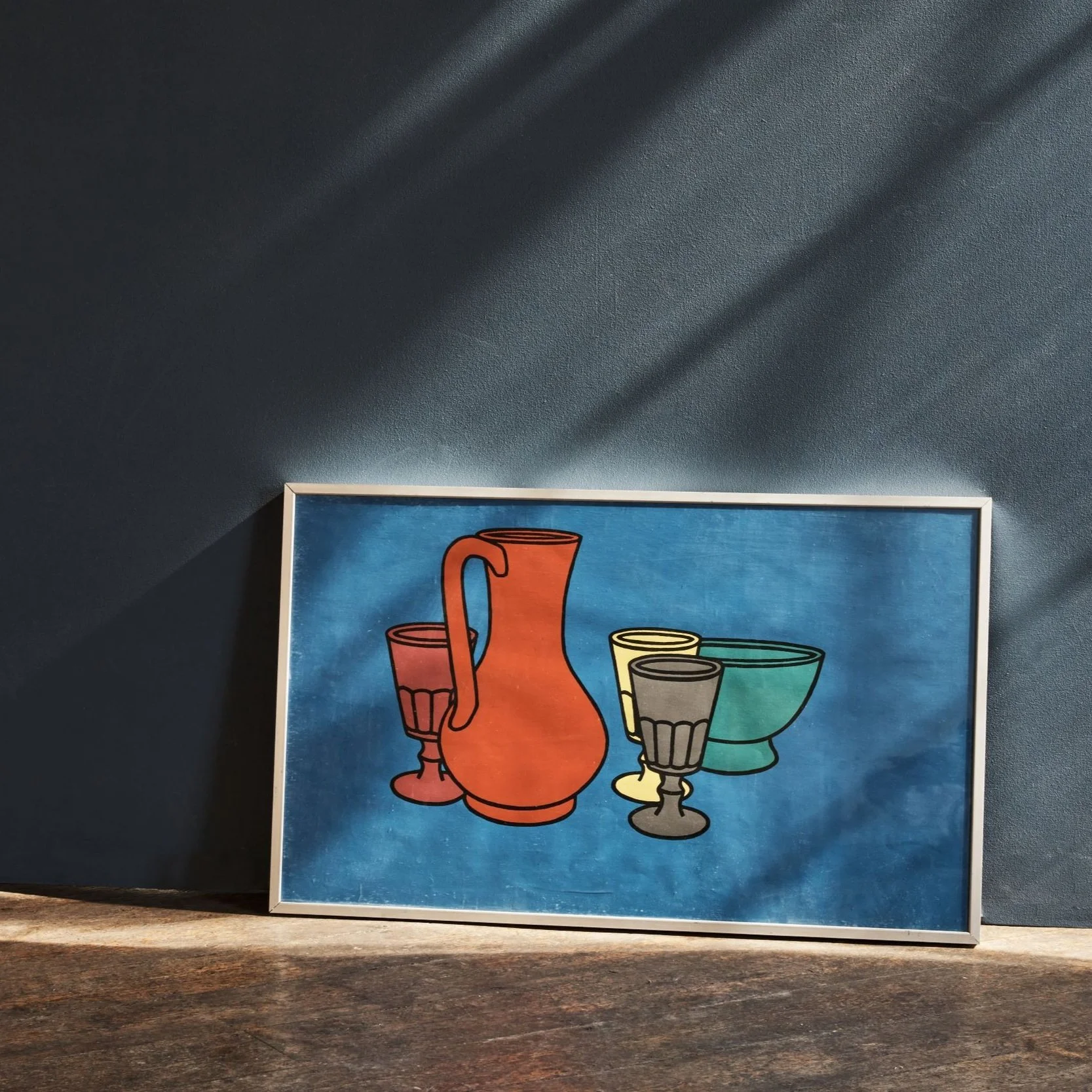 painting of jug glasses bowl