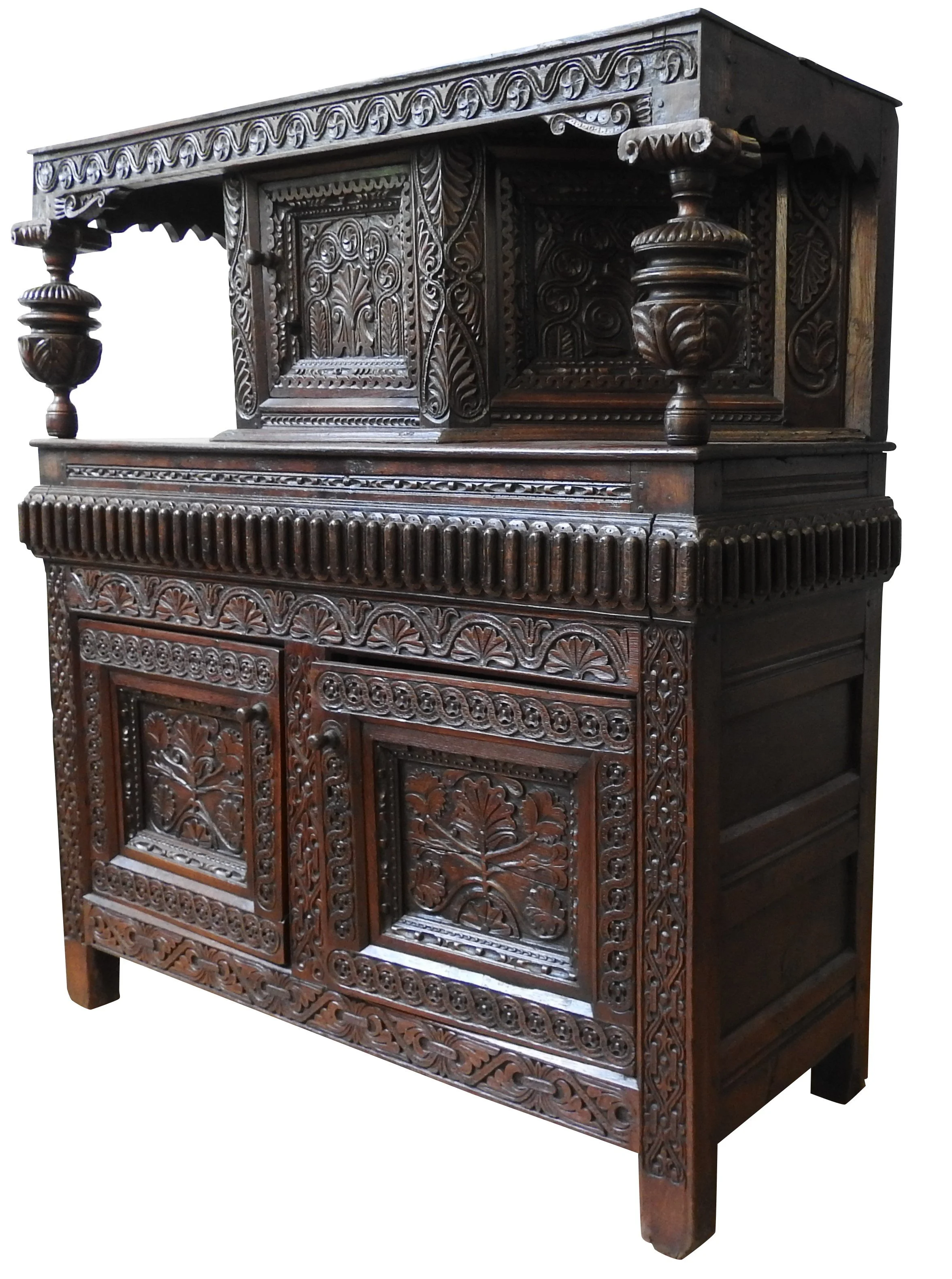 oak carved livery cupboard